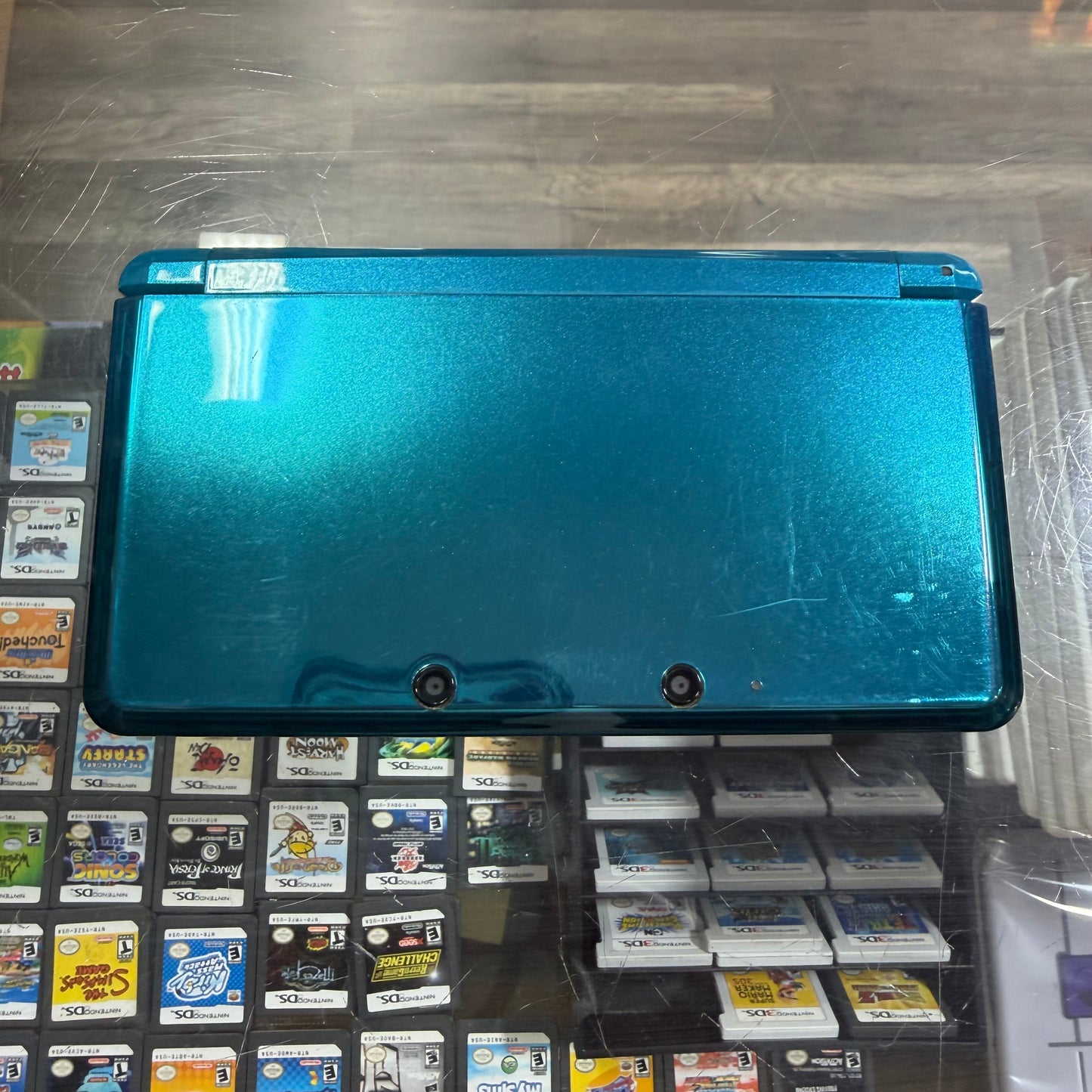 Aqua Blue Nintendo 3DS Handheld System With Charger (Region Free) (JAPANESE TO US)