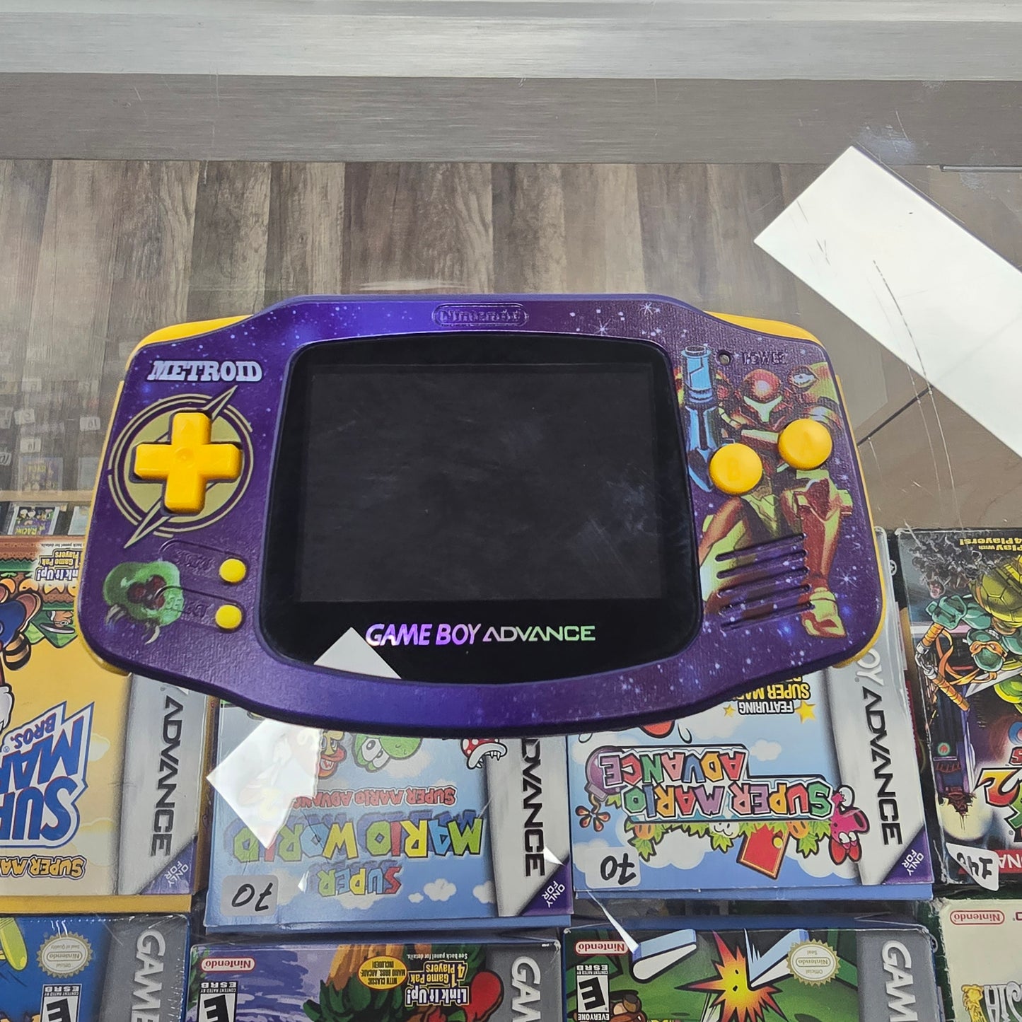 Metroid Gameboy Advance System with Modded Brighter Screen (Custom)