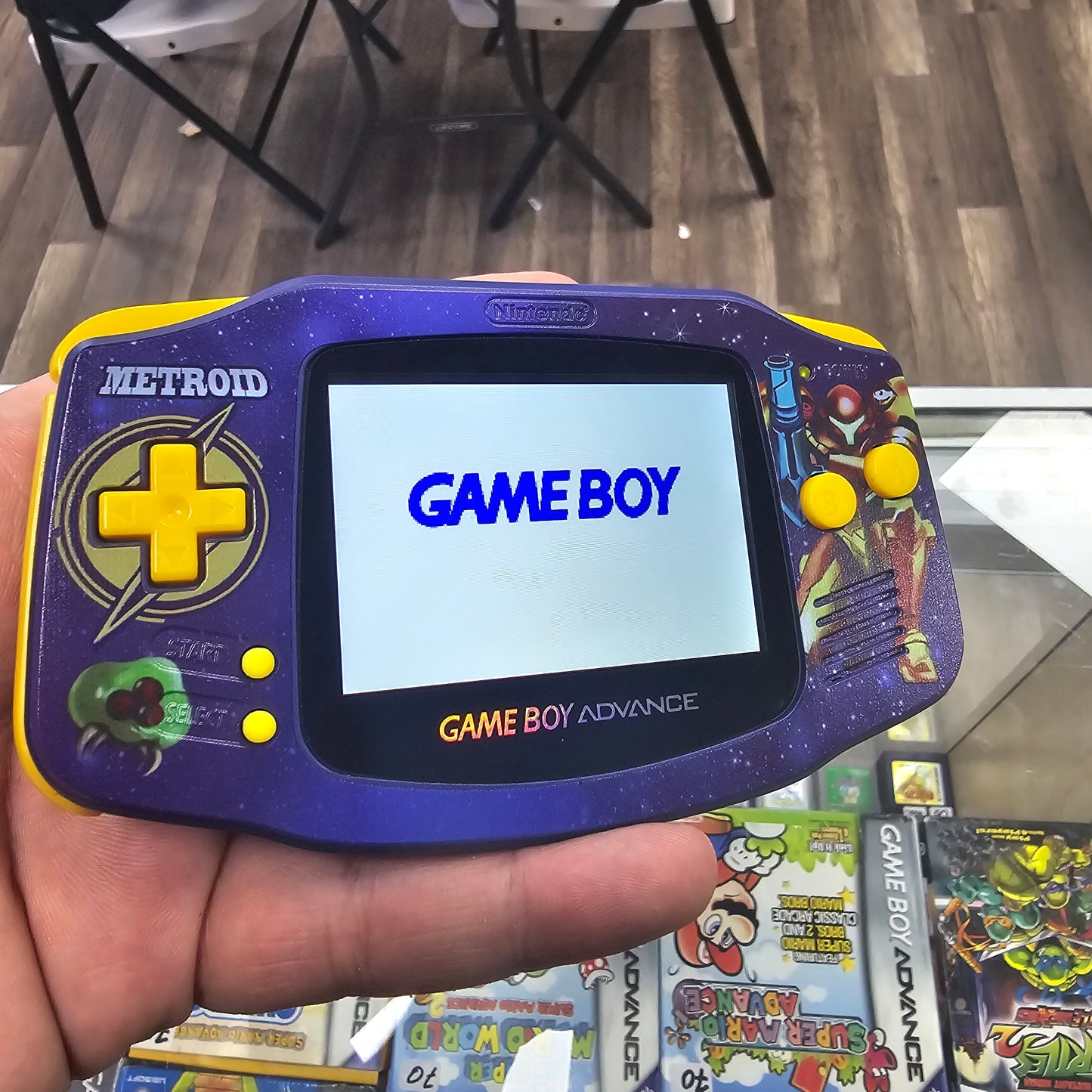 Metroid Gameboy Advance System with Modded Brighter Screen (Custom)