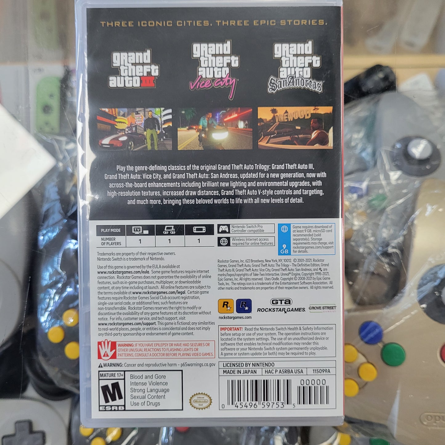 New Grand Theft Auto: The Trilogy Definitive Edition Nintendo Switch