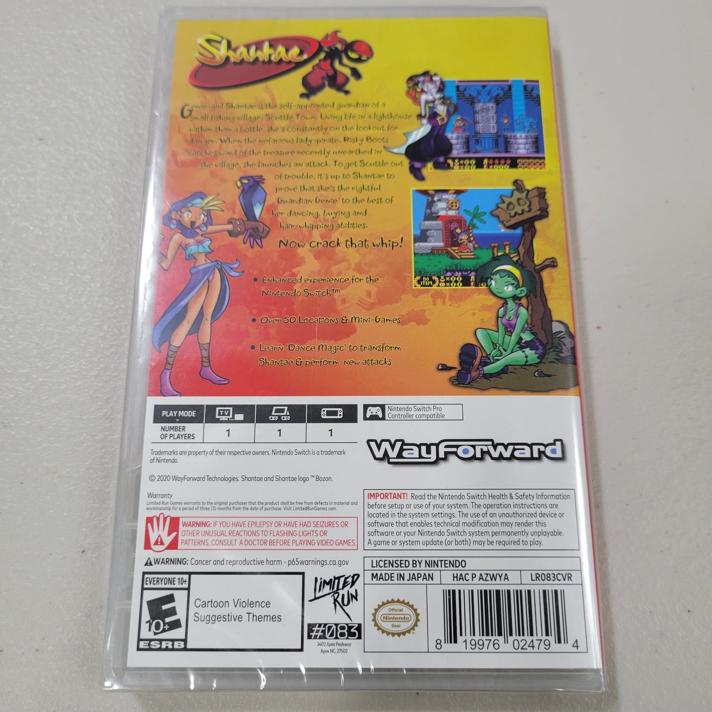 Shantae Limited Run Nintendo Switch New Sealed