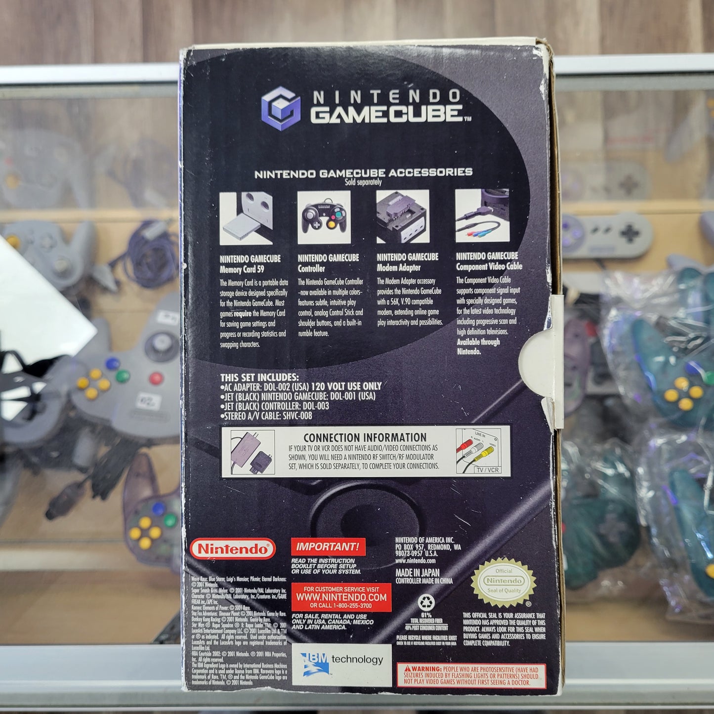 Black Nintendo Gamecube System CIB with all cords and a controller