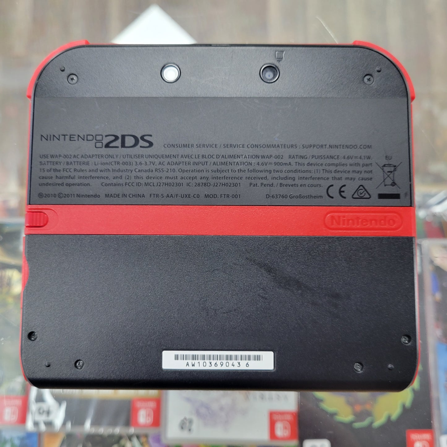 Red Nintendo 2DS System With Charger