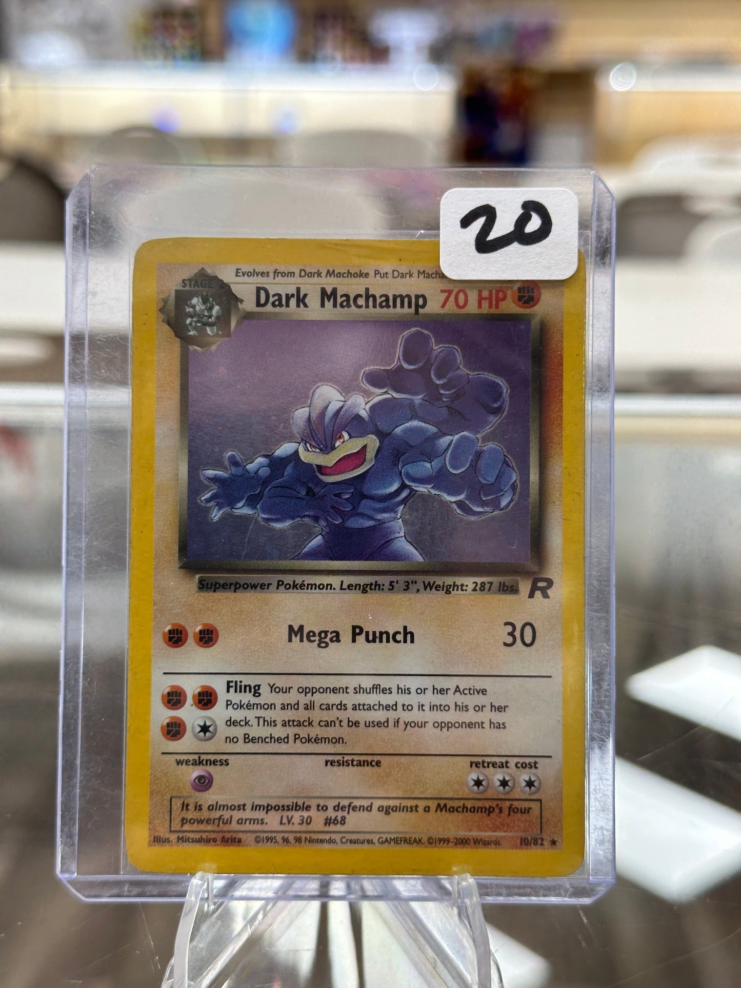 Dark Machamp (10) - Team Rocket (TR) HP - Has Crease