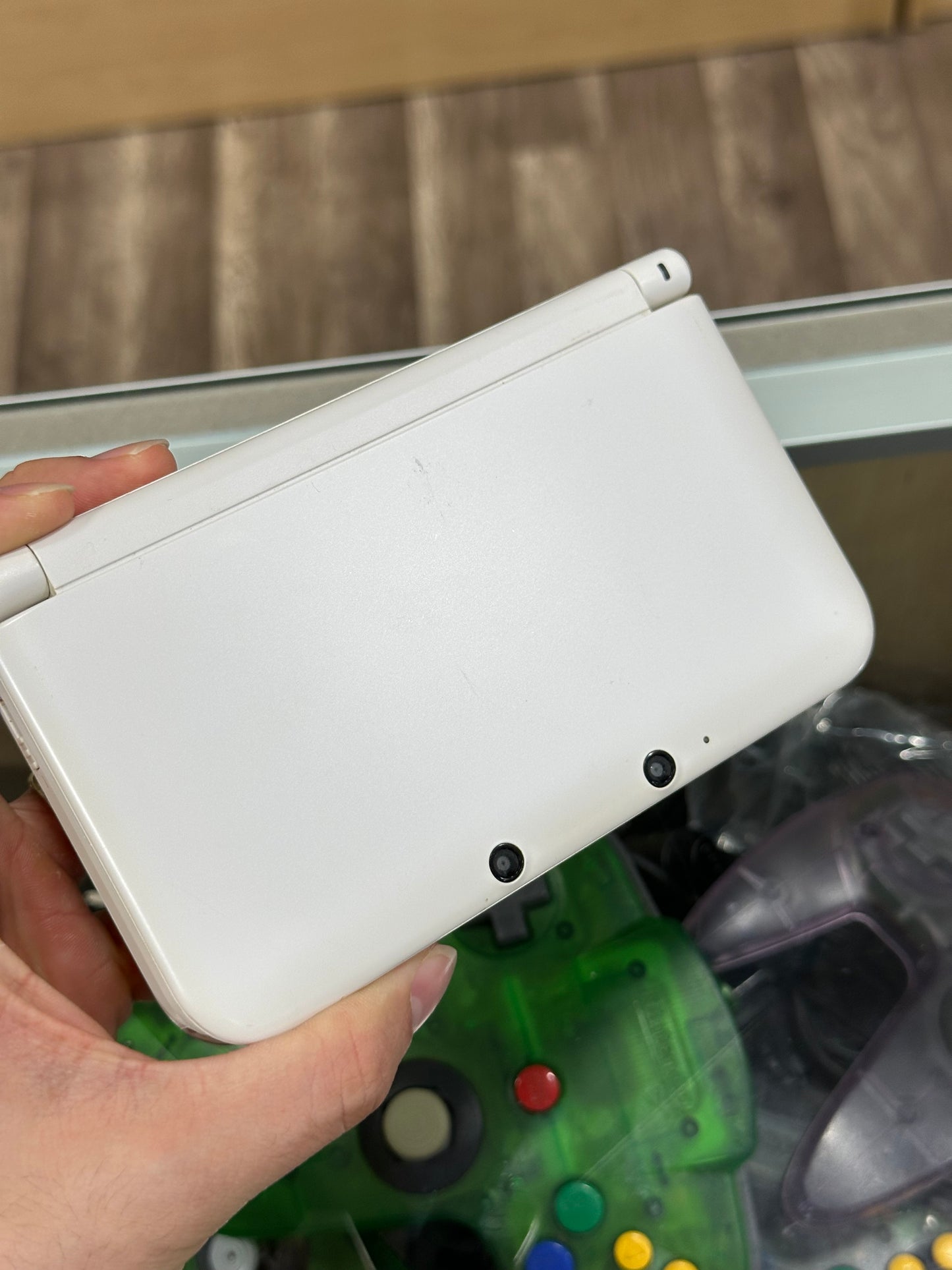 White Nintendo 3DS LL Handheld System (US Region) with Charger