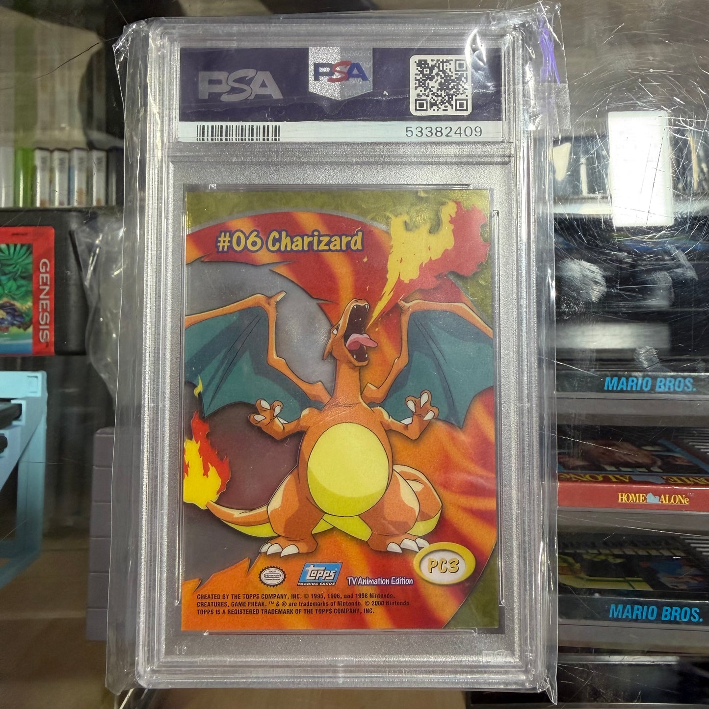 2000 TOPPS POKEMON CHARIZARD TV ANIMATION CLEAR CARDS (PSA 9)