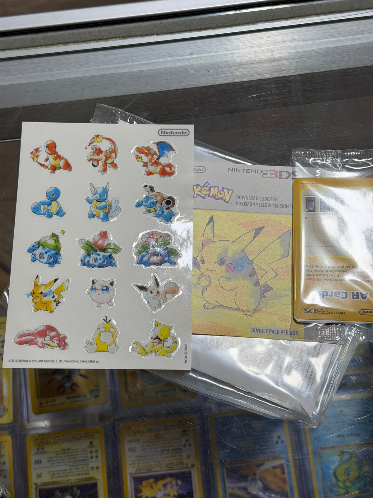 Nintendo 2DS System Pokemon Yellow Edition PAL Nintendo 3DS - Unused Stickers and Acrylic Protector