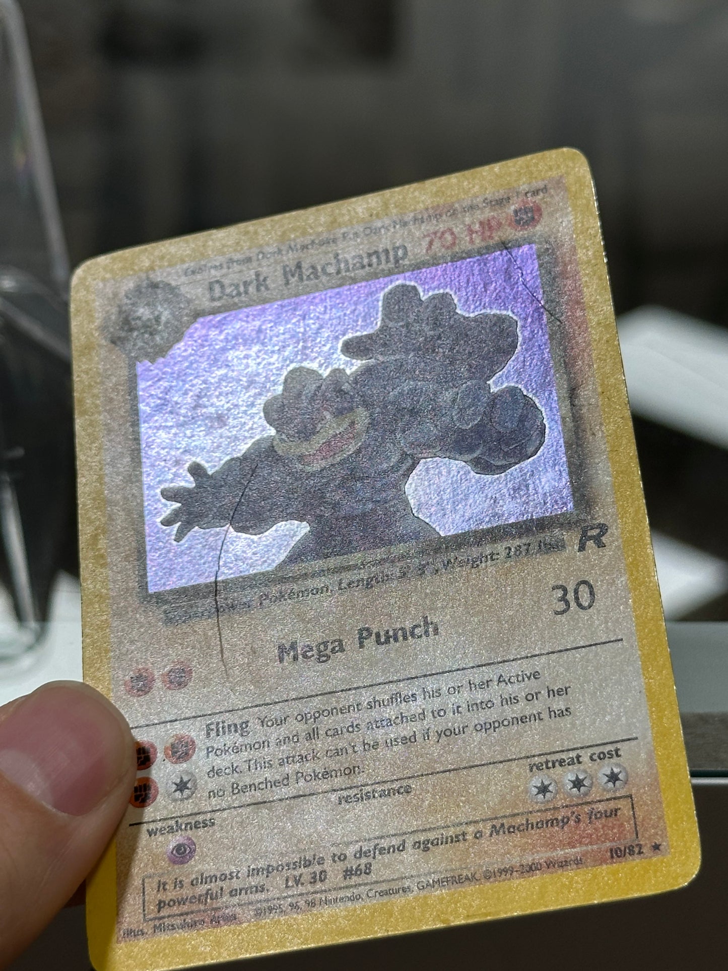 Dark Machamp (10) - Team Rocket (TR) HP - Has Crease