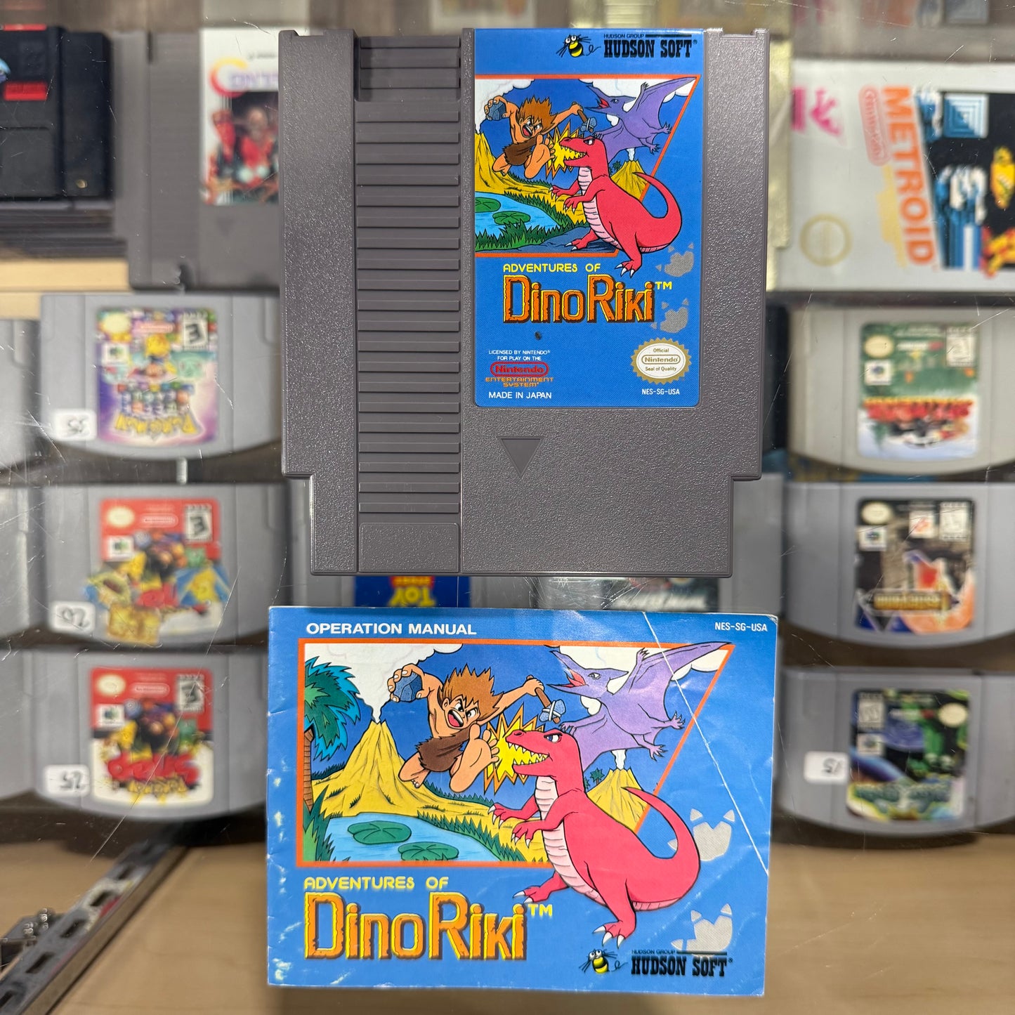 Adventures Of Dino Riki NES with Manual