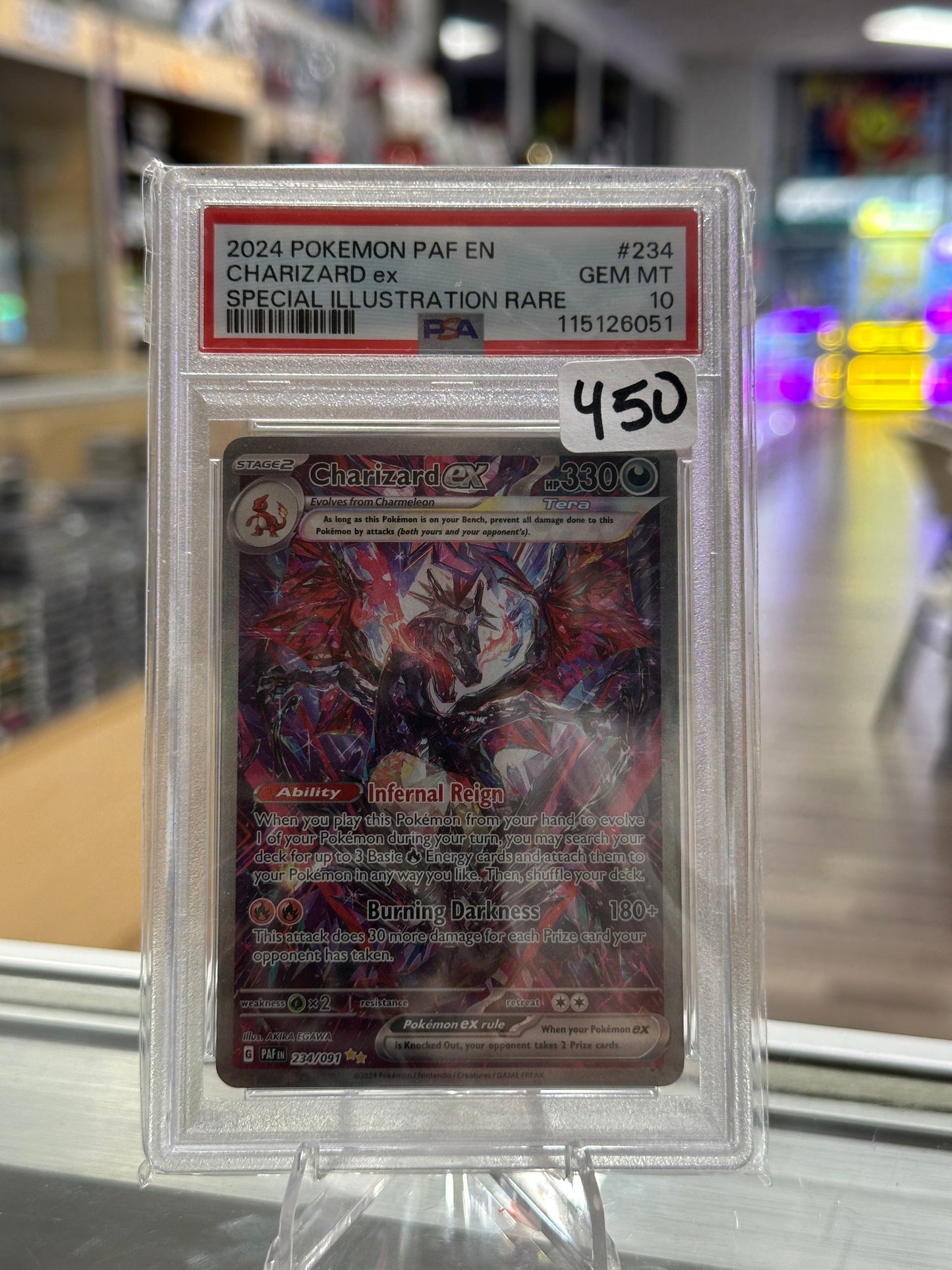 Charizard ex - 234/091 - SV: Paldean Fates (PAF) PSA 10