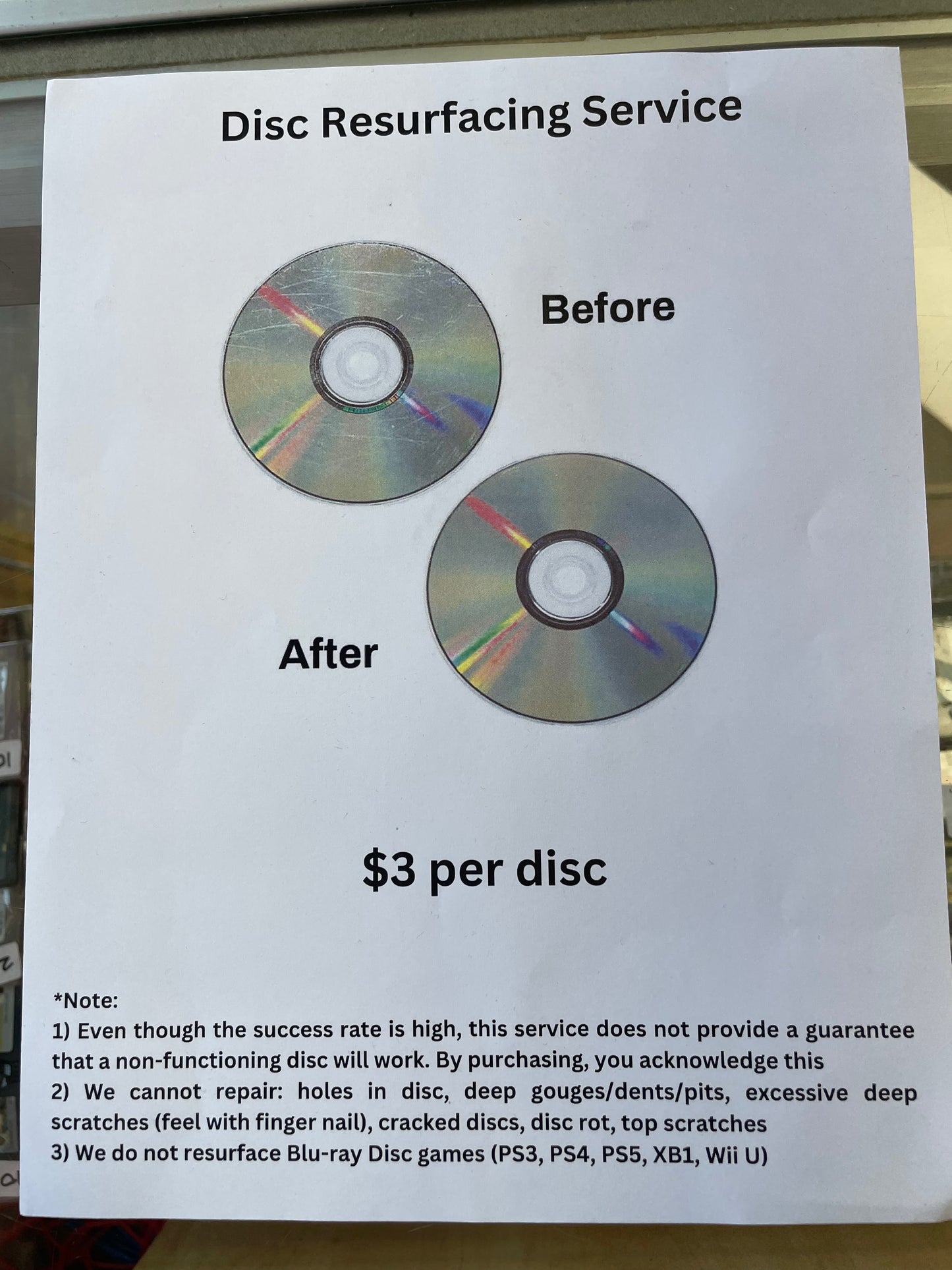 Disc Resurfacing Service (1 disc per quantity)