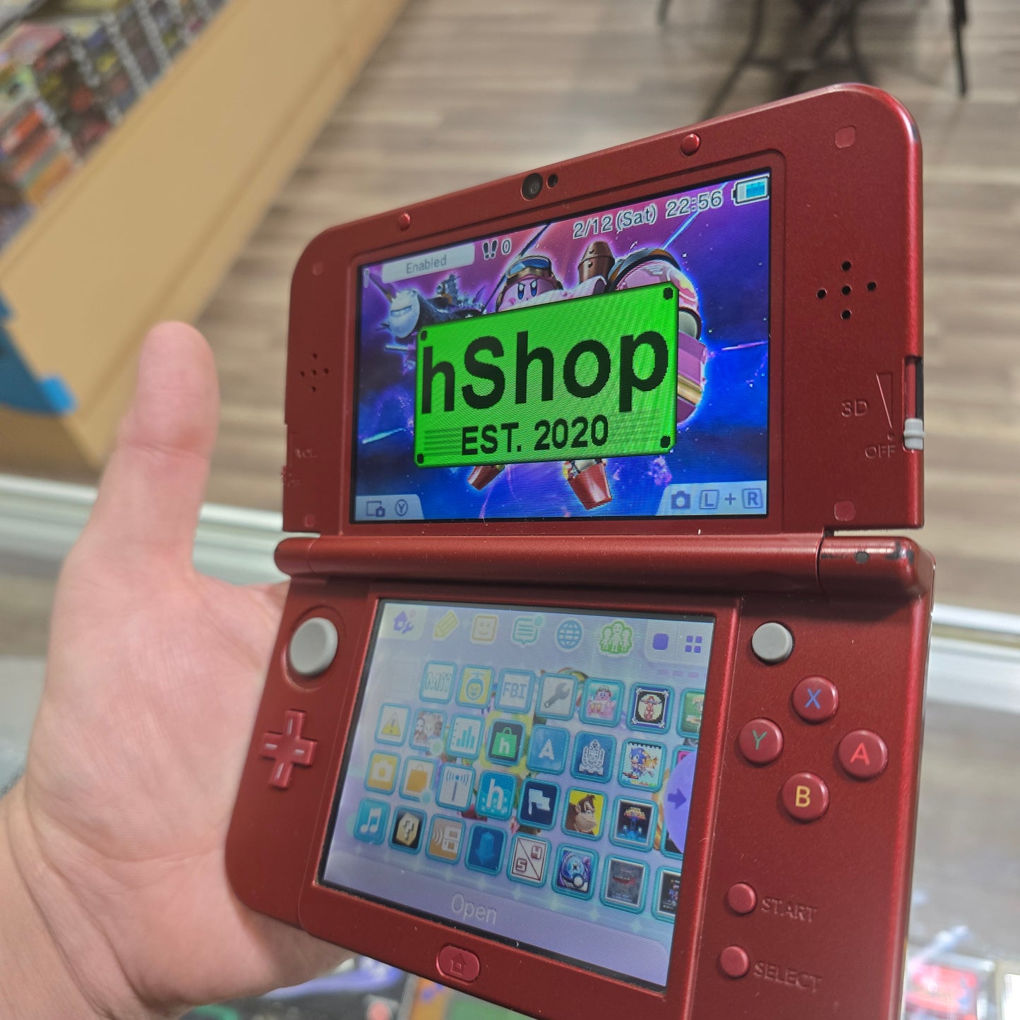 New Nintendo 3DS XL Red Handheld System with Digital Games and Charger