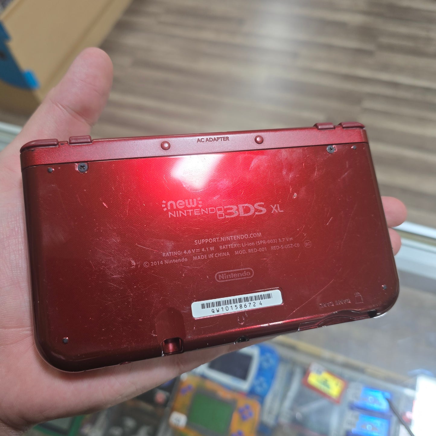 New Nintendo 3DS XL Red Handheld System with Digital Games and Charger