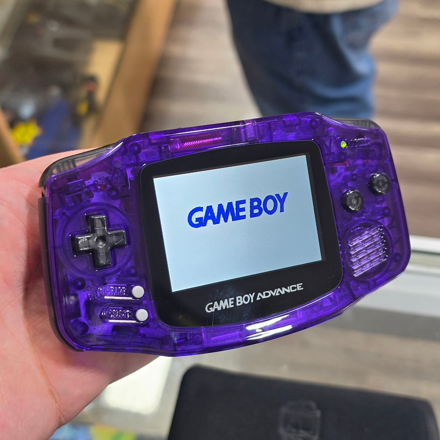Custom Transparent Purple Nintendo Gameboy Advance Handheld System with Brighter and Tactile Buttons