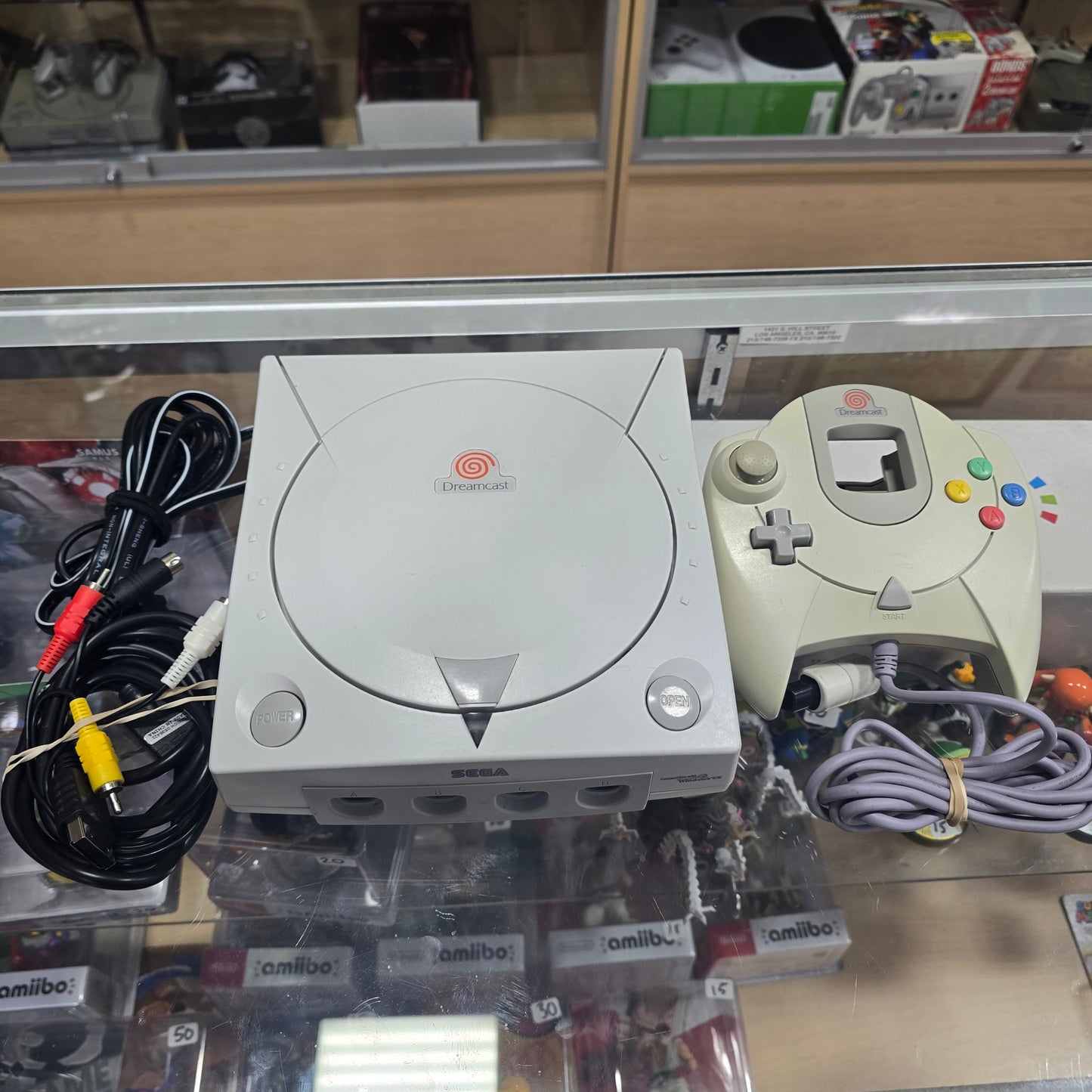 Sega Dreamcast Console with Wires and One Controller