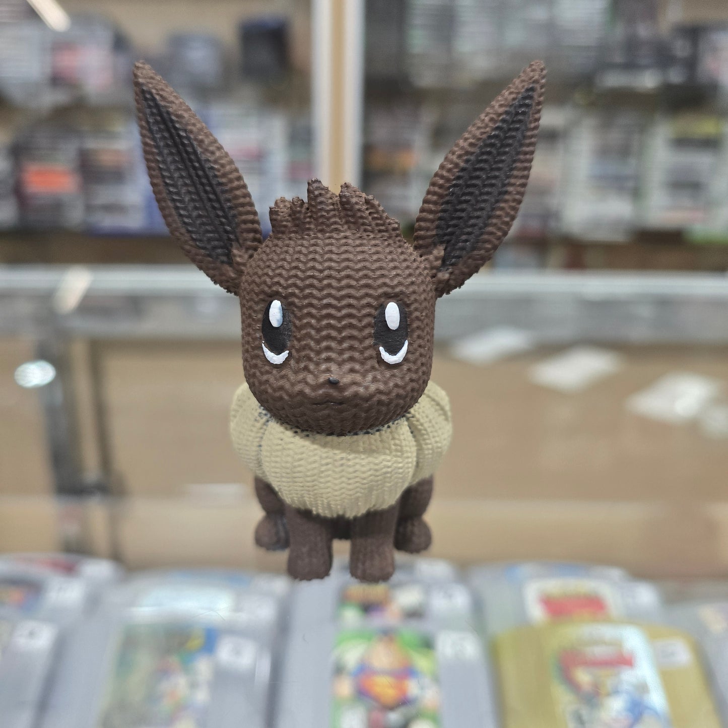 Custom Hand Painted 3D Printed Eevee (Knitted Style)