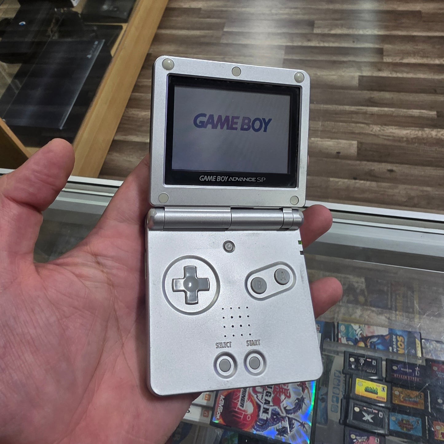 Silver Nintendo Gameboy Advance SP Handheld System with Charger Model 001