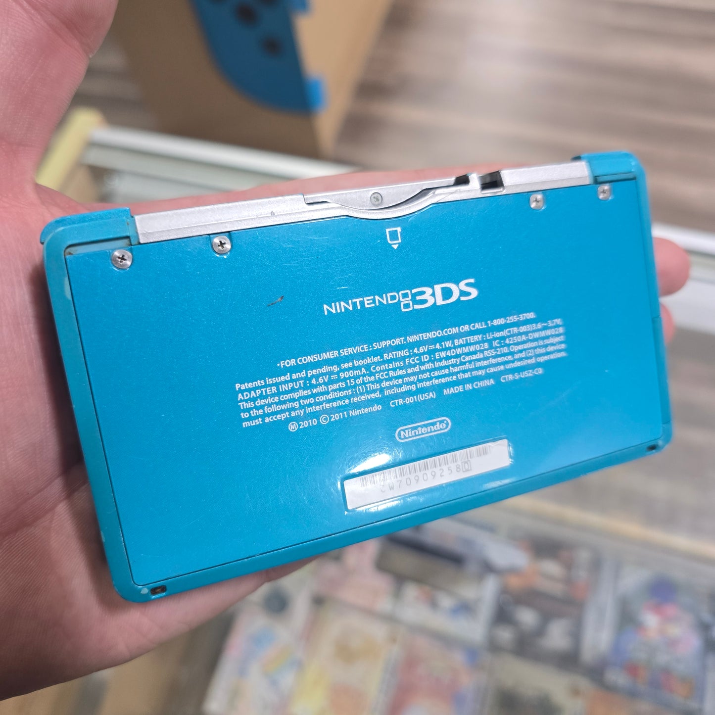Blue Nintendo 3DS Handheld System with Charger (Poor Condition)