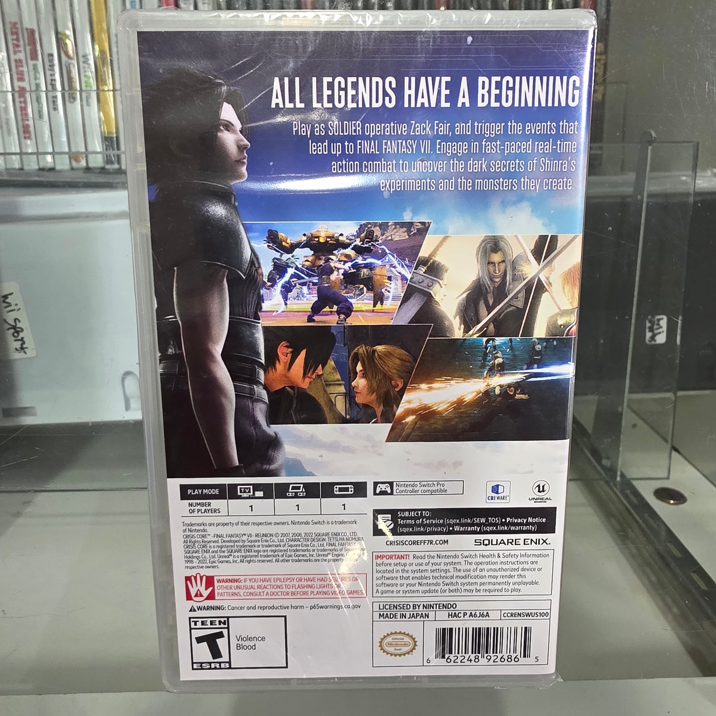 New Sealed Crisis Core Final Fantasy VII Reunion Nintendo Switch
