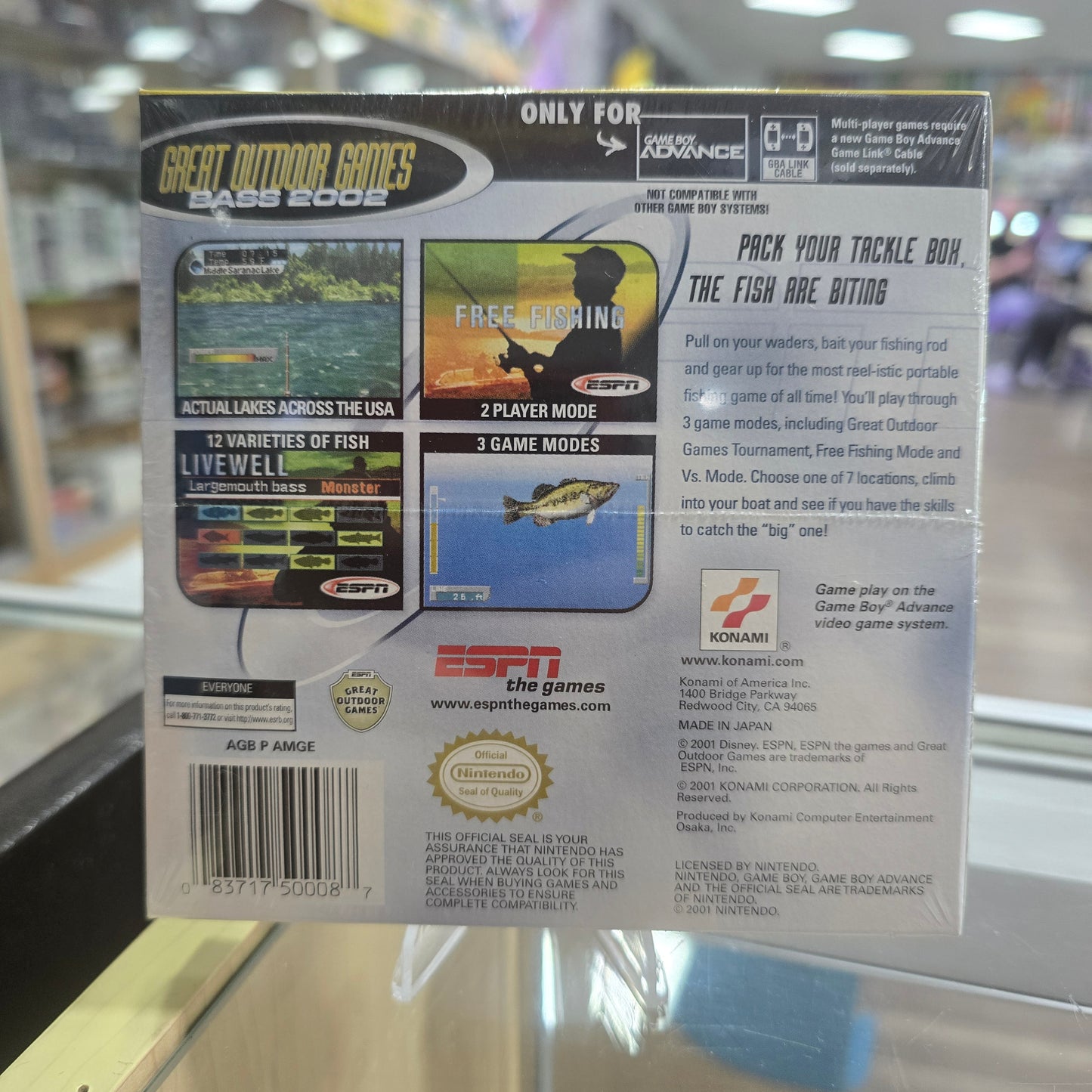 ESPN Great Outdoor Games Bass 2002 Nintendo GameBoy Advance (SEALED)