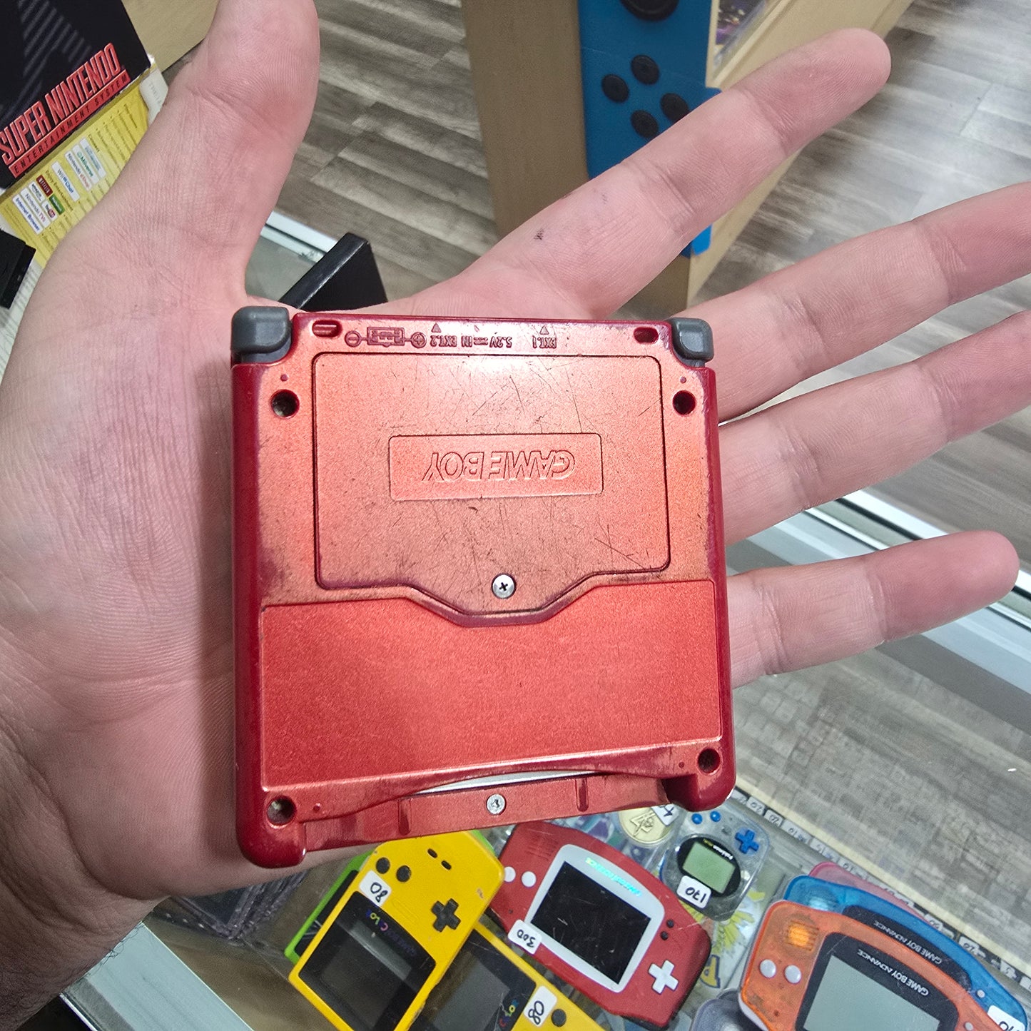 Red Nintendo Gameboy Advance SP (Rough Condition) with Charger