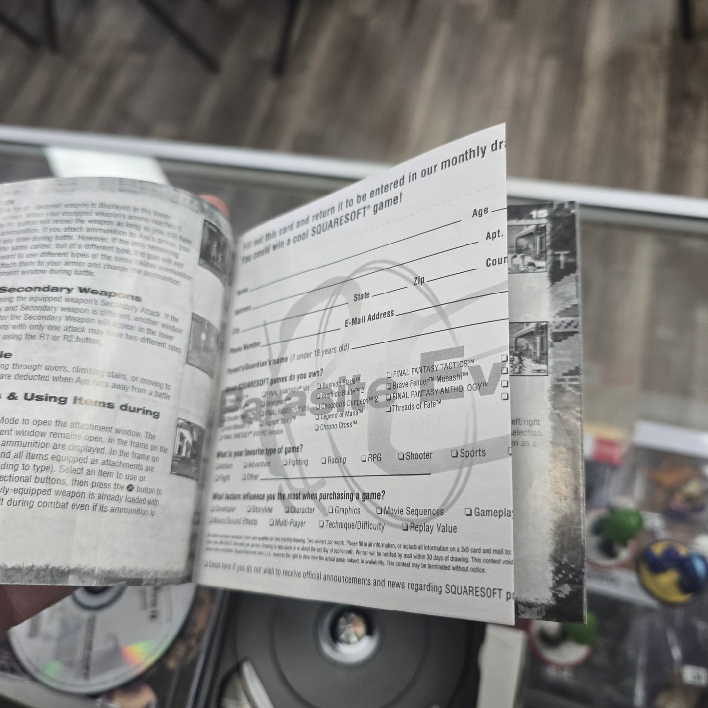 Parasite Eve 2 with Registration Card PlayStation 1
