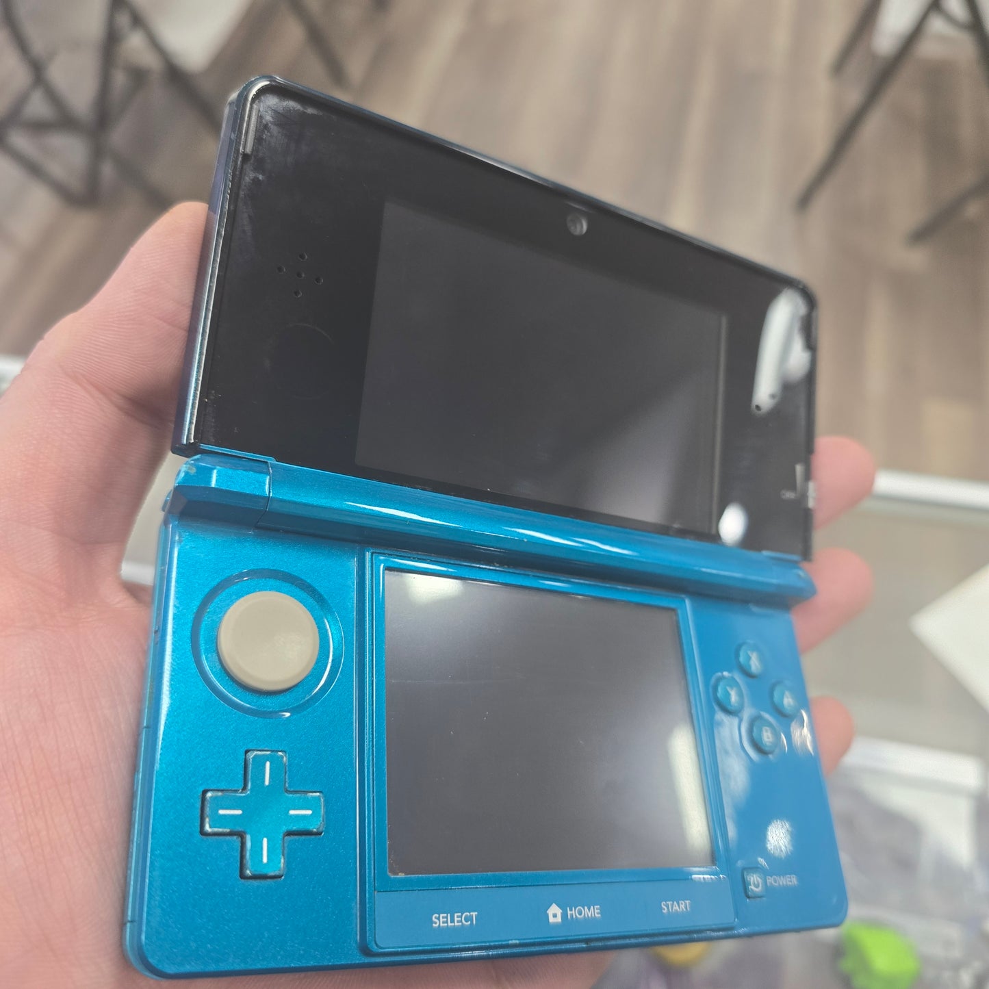 Aqua Blue Nintendo 3DS Handheld System with Charger (Has Pokémon Bank)
