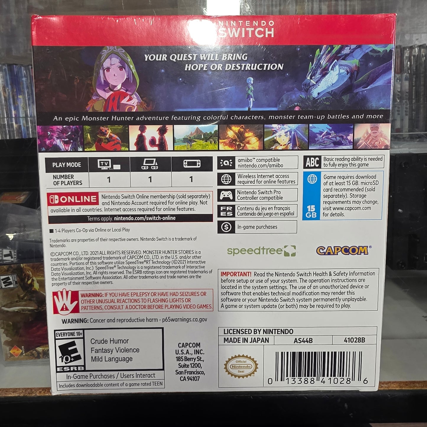 New Sealed Monster Hunter Stories 2 Wings and Ruin Collectors Edition amiibo Nintendo Switch