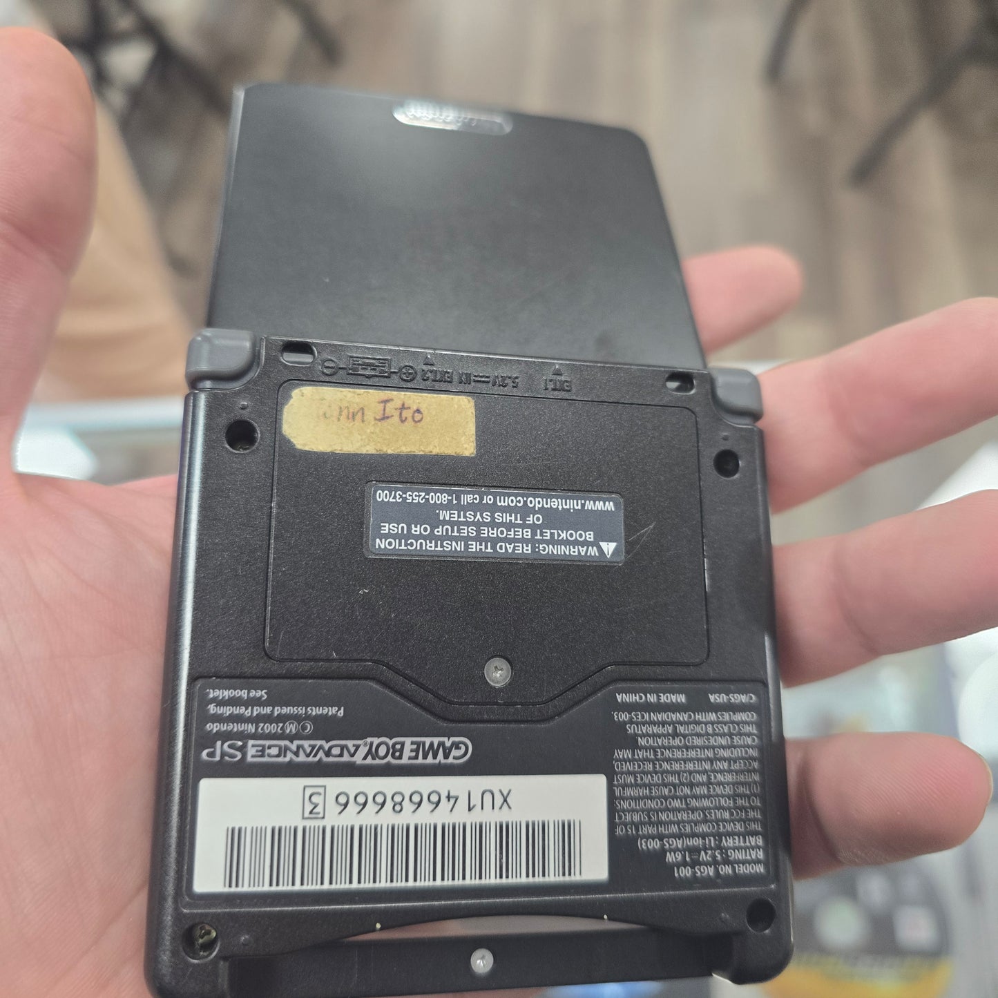 Black Nintendo Gameboy Advance Sp Handheld System (Has Issue with screen)