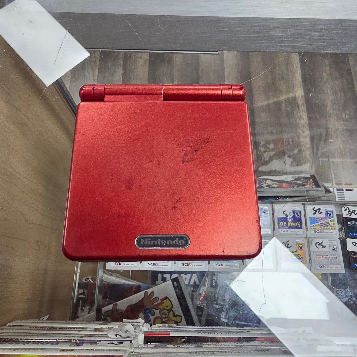Red Nintendo Gameboy Advance SP 001 Model Handheld with Charger