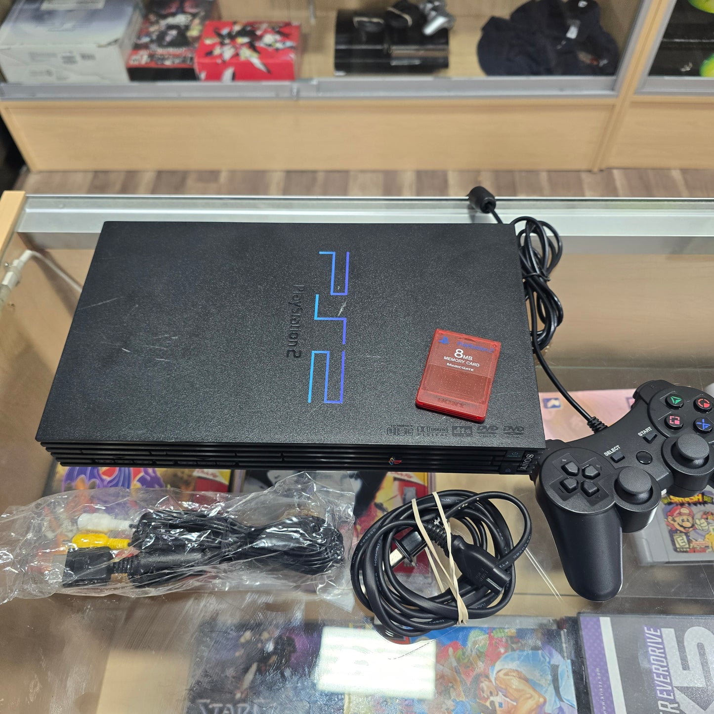 Playstation 2 Original System with One Controller and Wires + Memory Card