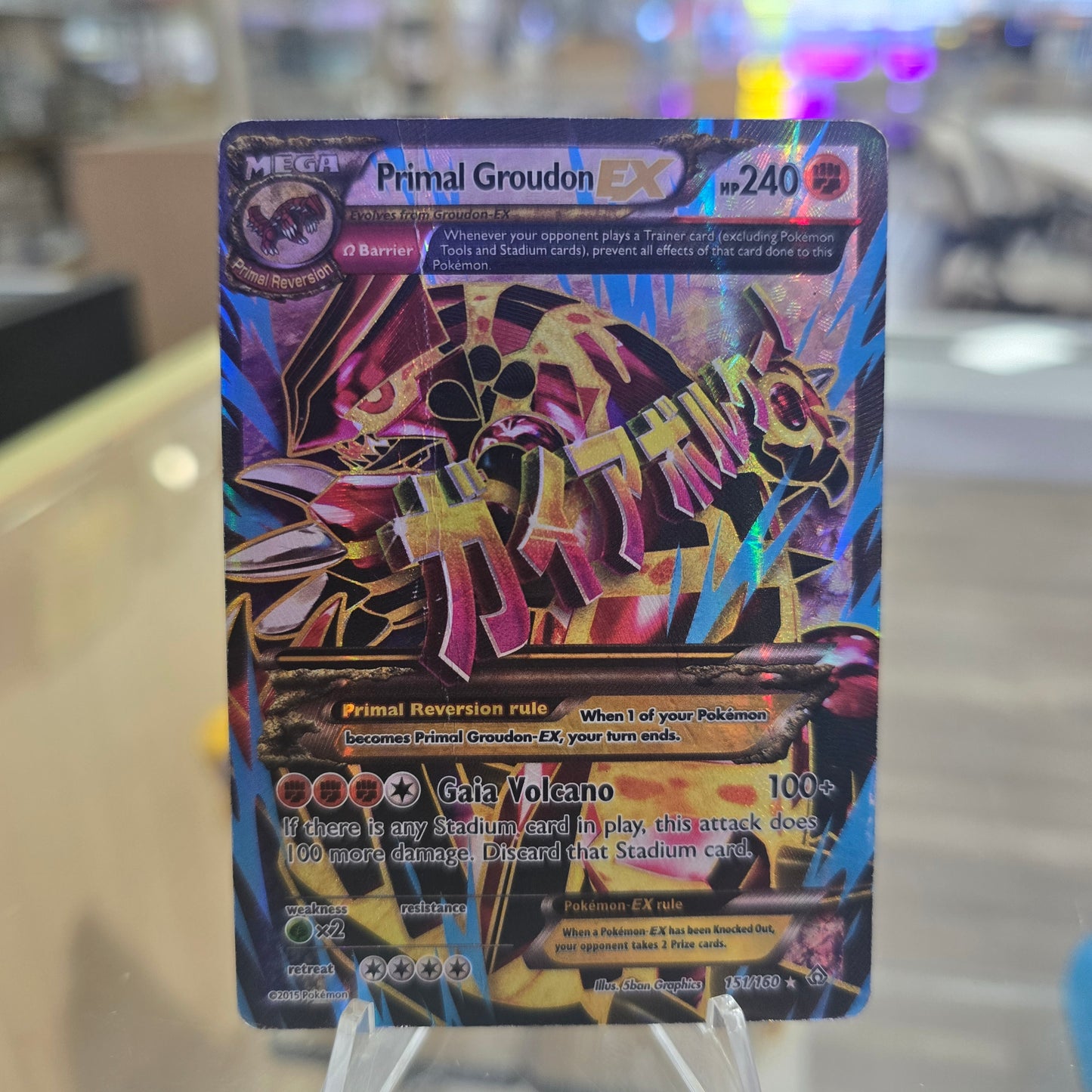 Primal Groudon EX (Omega - 151 Full Art) - XY - Primal Clash (DMG) (HAS BIG CREASE)
