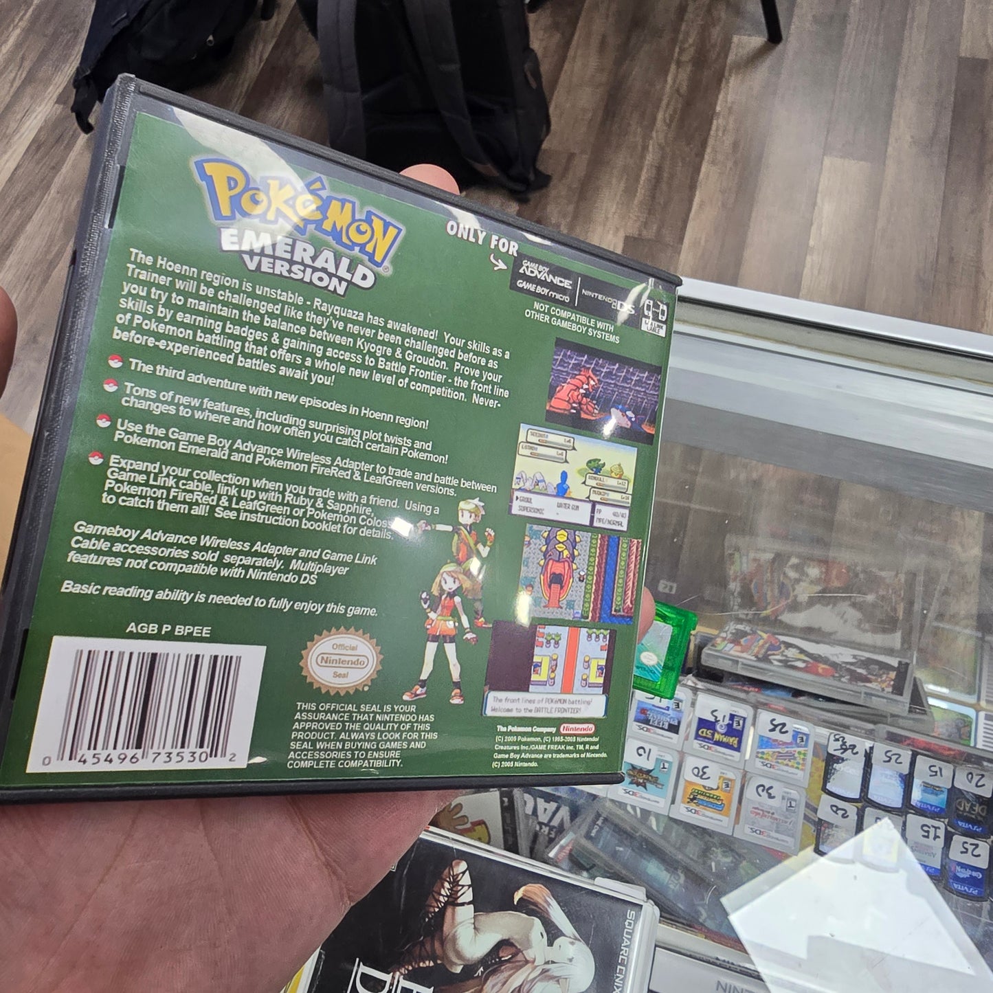 Pokémon Emerald Authentic (Great Label) with Reproduction Case Nintendo Gameboy Advance