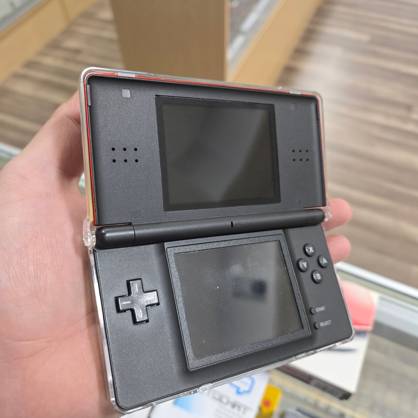 Red Crimson & Black Nintendo DS Lite CIB with Mario Case Cover