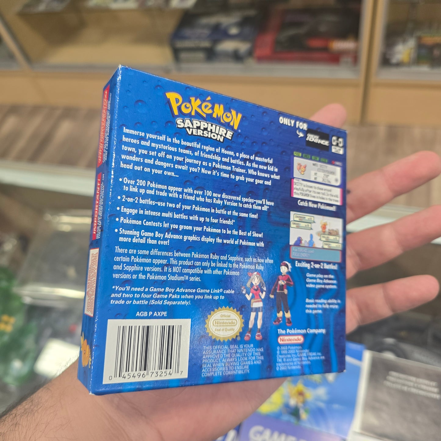 Pokémon Sapphire (Authentic) (LIKE NEW) (VERY CLEAN) (CIB) Nintendo Gameboy Advance