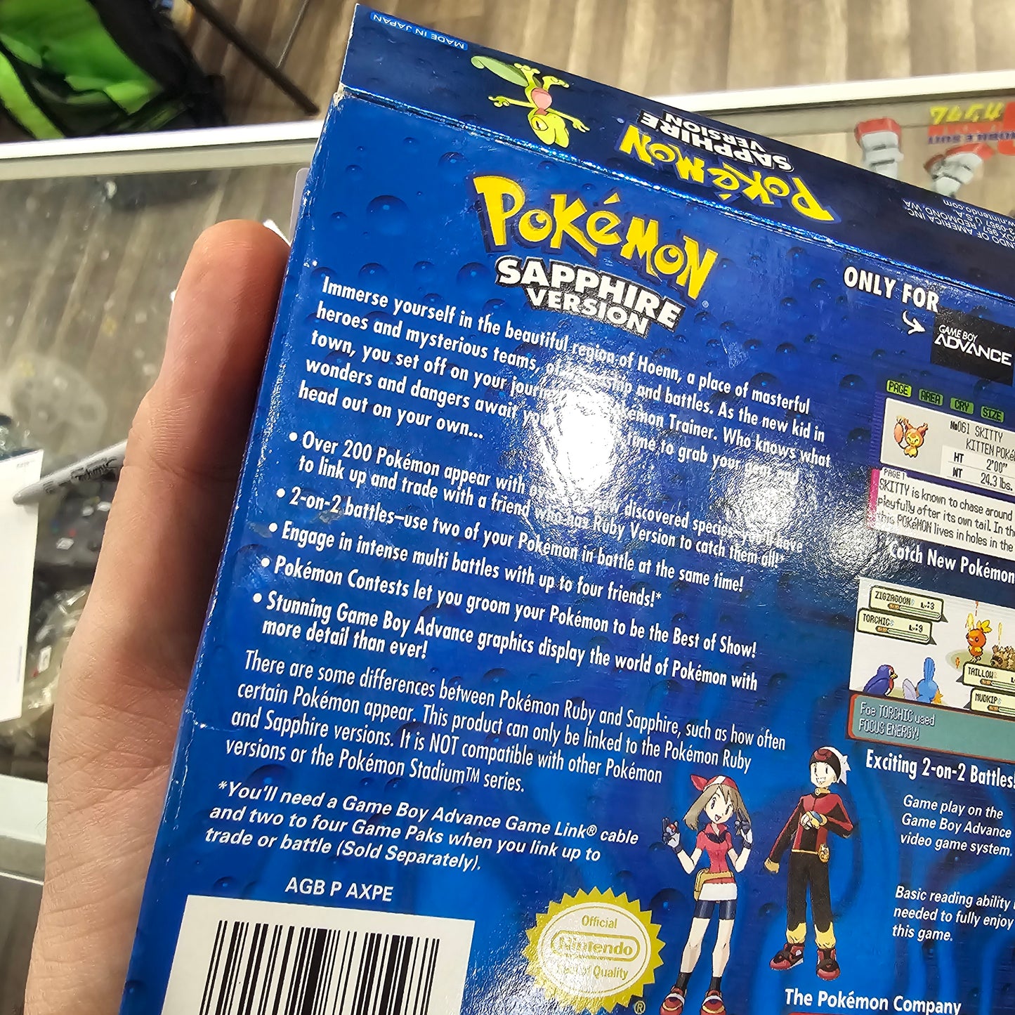 Pokémon Sapphire Authentic CIB with Poster Nintendo Gameboy Advance