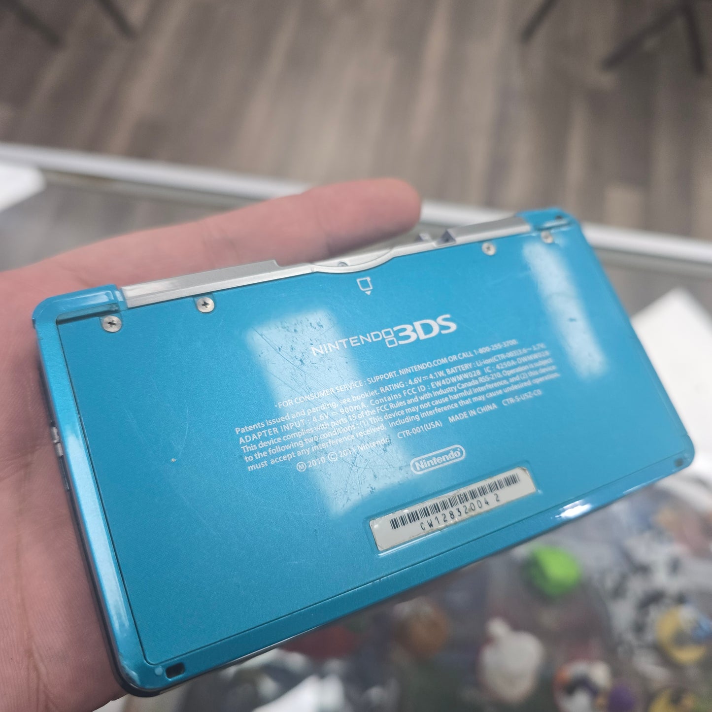 Aqua Blue Nintendo 3DS Handheld System with Charger (Has Pokémon Bank)