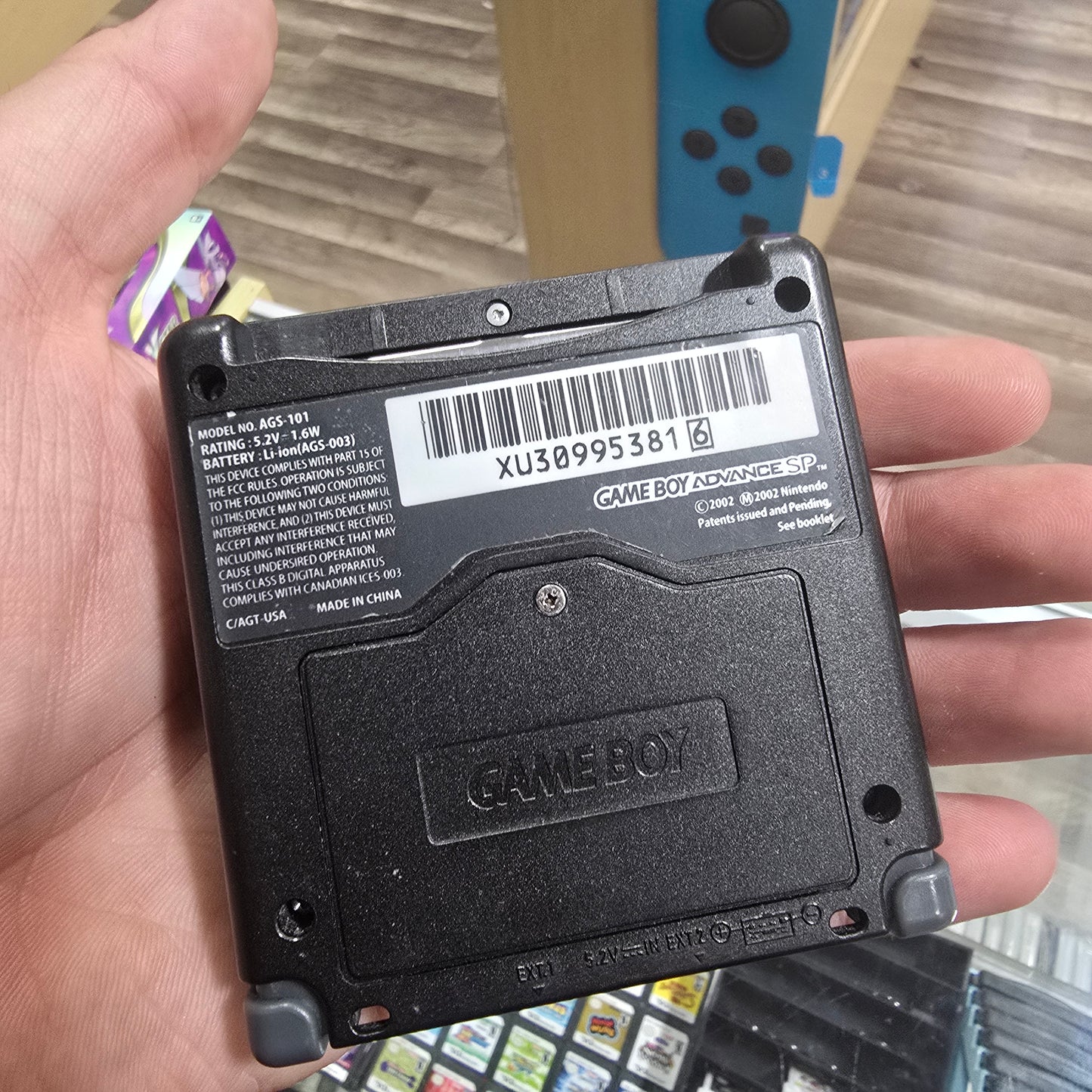 Black Custom Shell Nintendo Gameboy Advance SP 101 Model with Charger