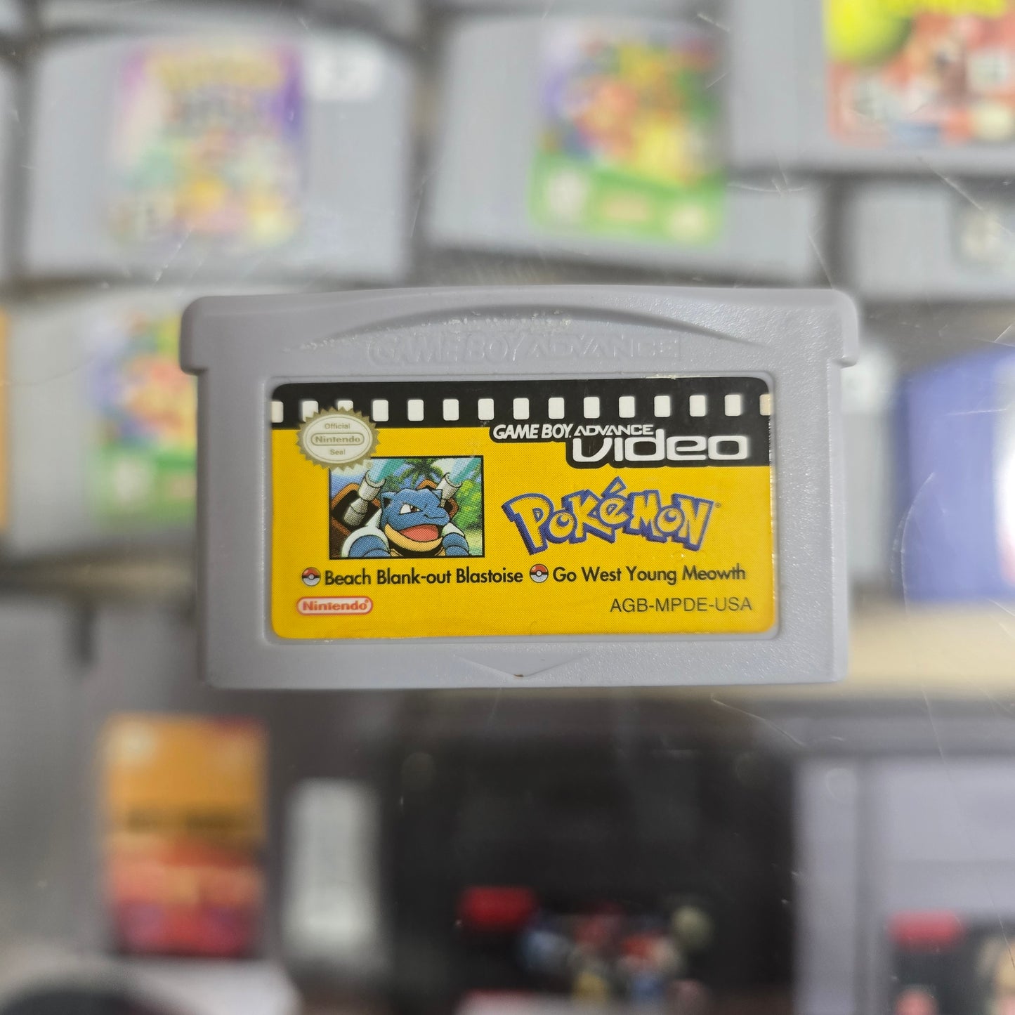 GBA Video Pokemon Beach Blank-out Blastoise and Go West Young Meowth GameBoy Advance