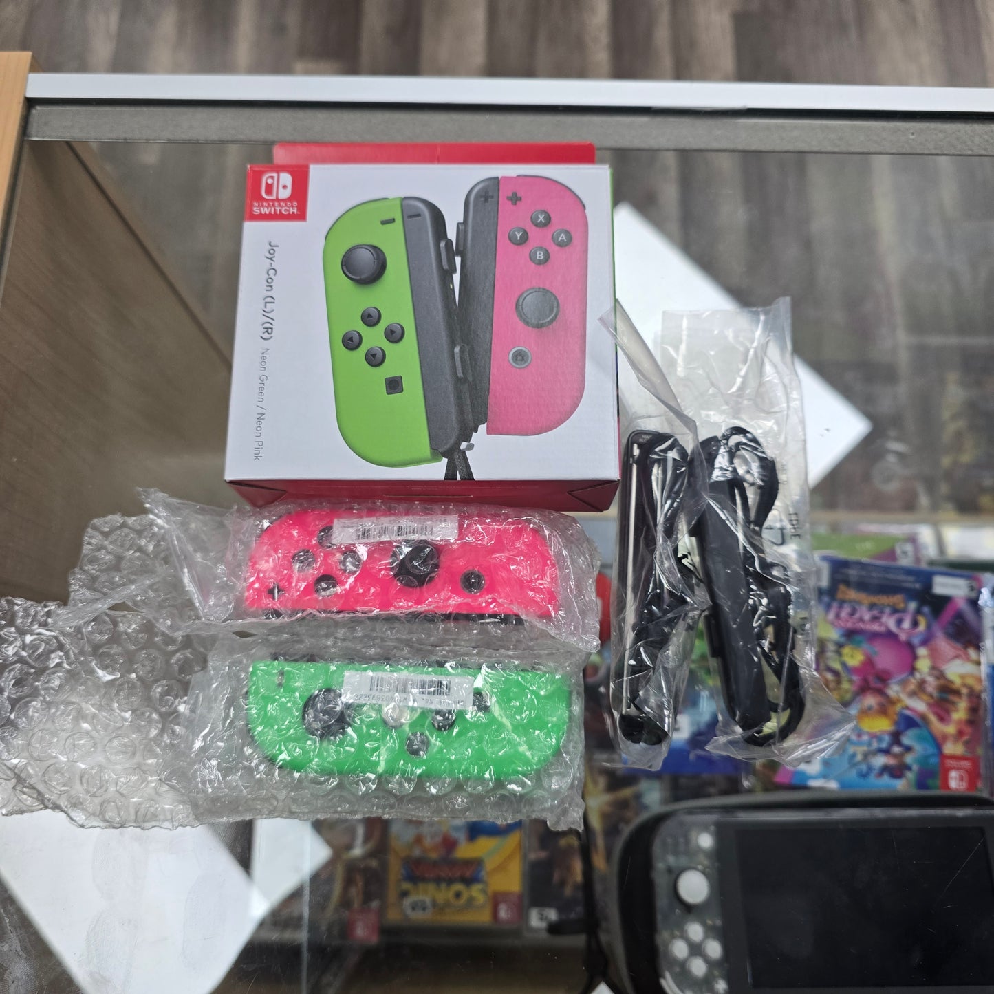 Joy Con Neon Green/Neon Pink Controller