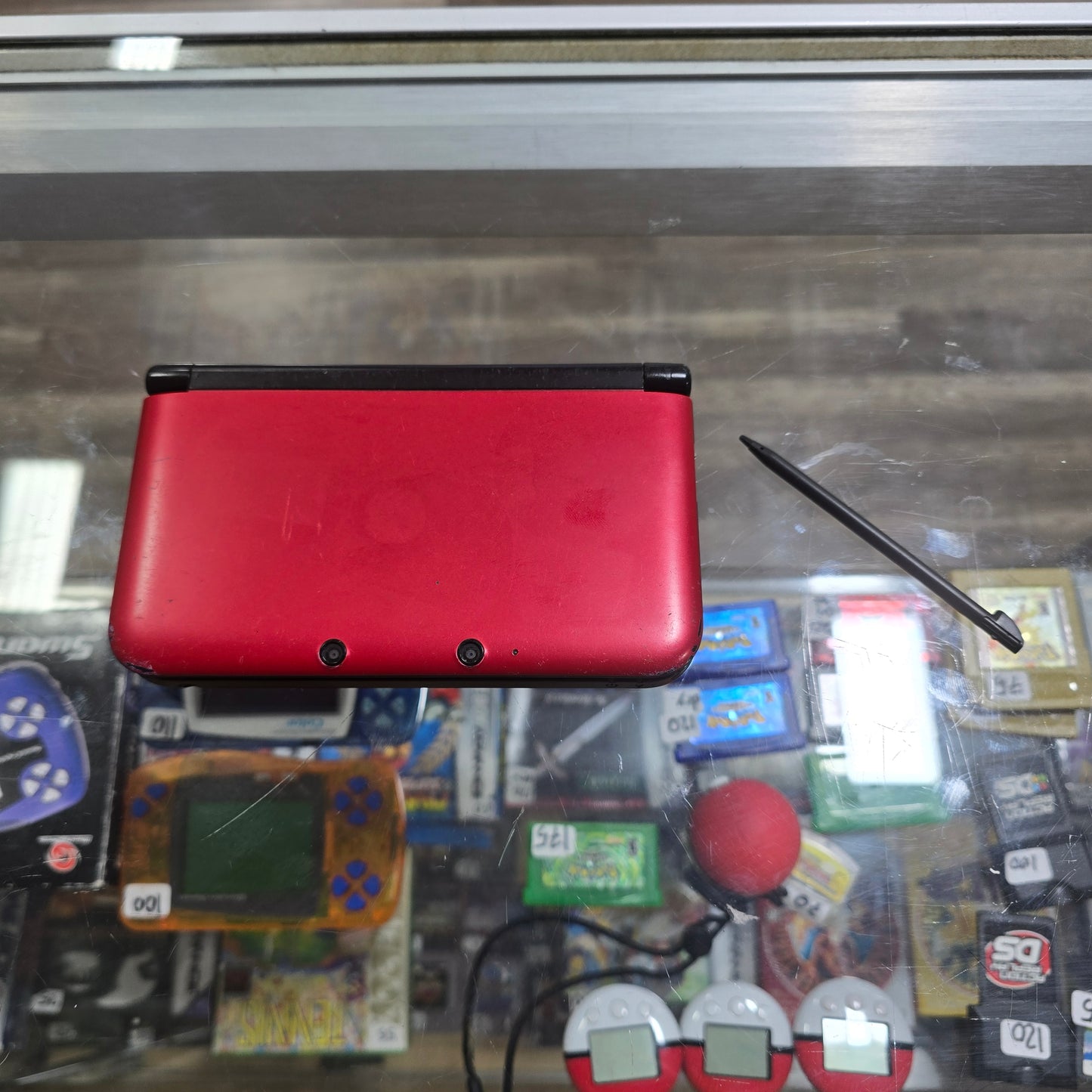 Nintendo 3DS LL Red + Black Handheld System with Digital Games and Charger (Check Condition)