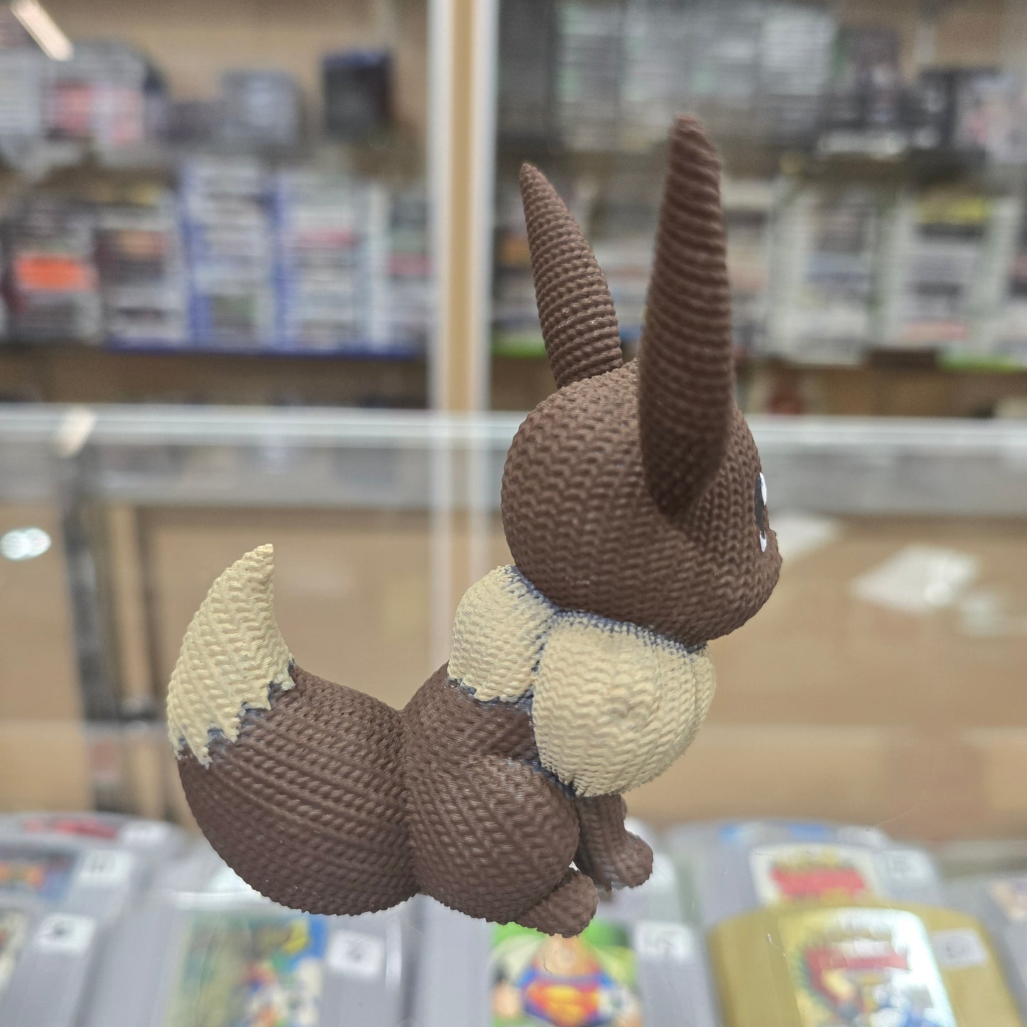 Custom Hand Painted 3D Printed Eevee (Knitted Style)