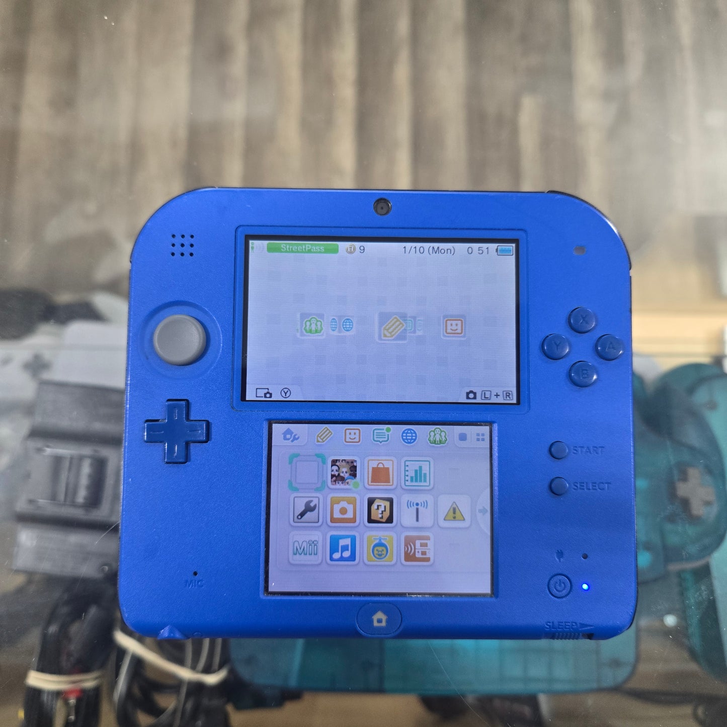 Blue Nintendo 2DS Handheld System with Charger