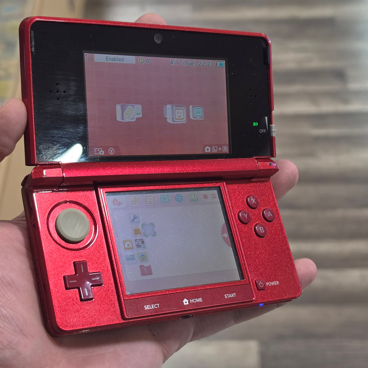 (158) Red Nintendo 3DS Handheld System With Charger