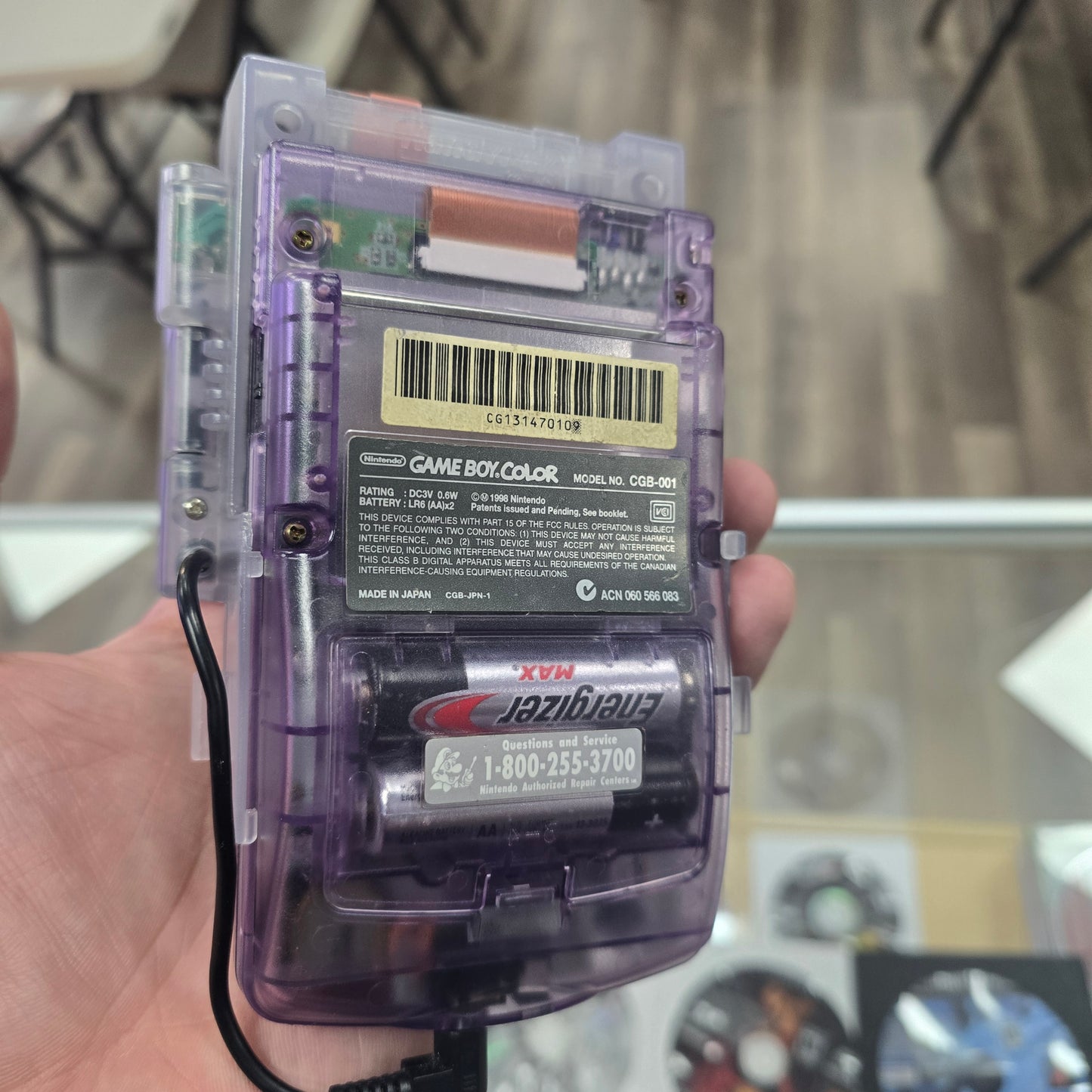 Nintendo Gameboy Color Atomic Purple with Handy Pack Attachment