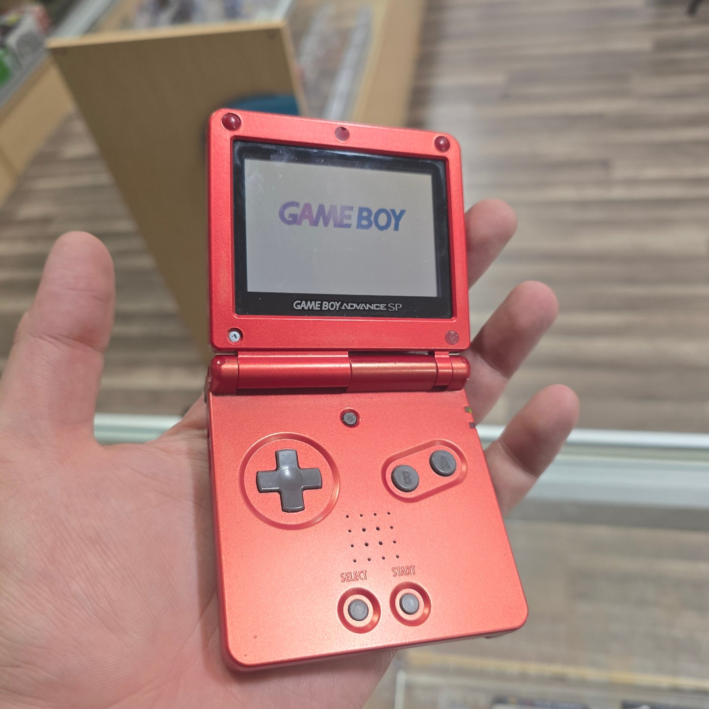Red Nintendo Gameboy Advance SP 001 Model (Rough Condition) with Charger