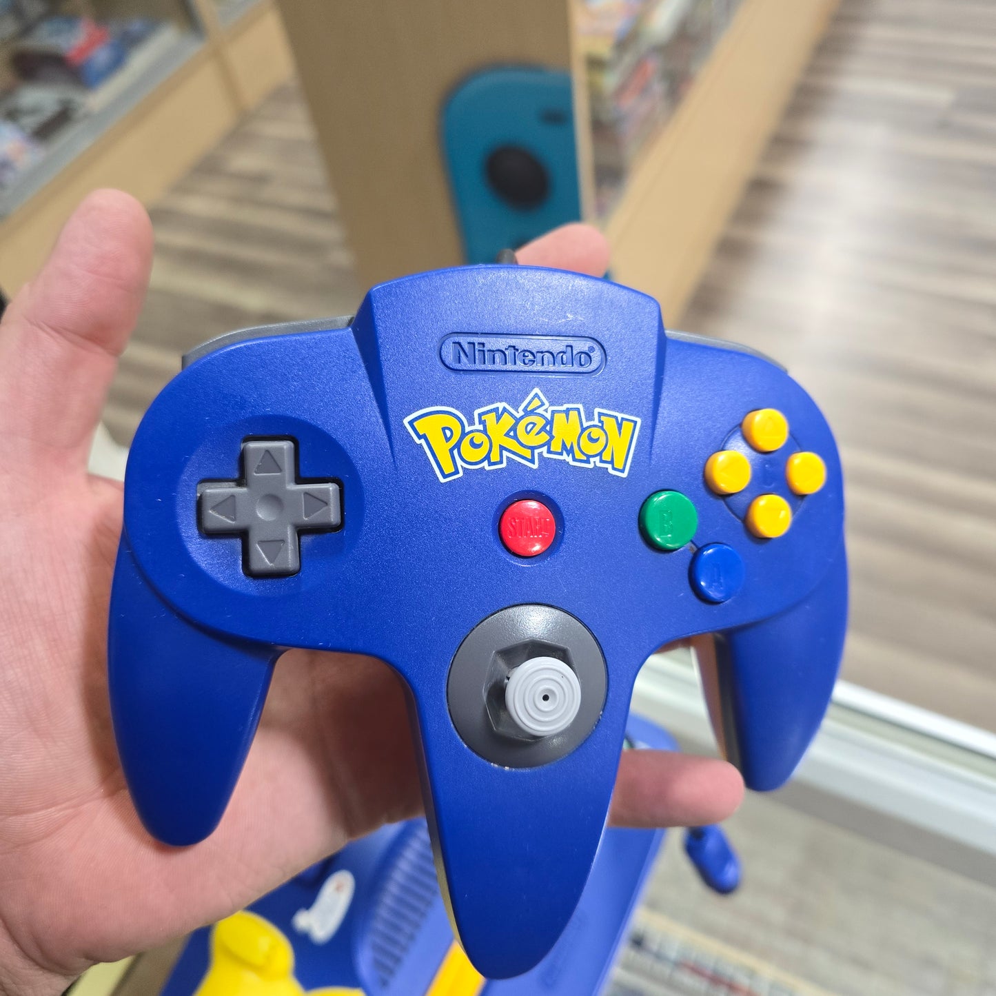 Pikachu Nintendo 64 System with Controller and Wires (Clean)