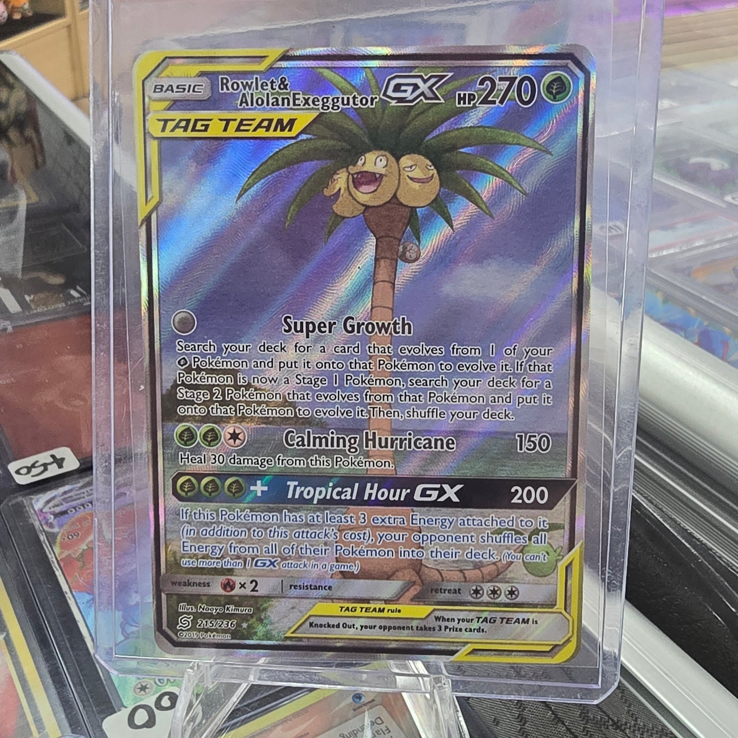 Rowlet & Alolan Exeggutor GX (Alternate Full Art) - SM - Unified Minds (NM)