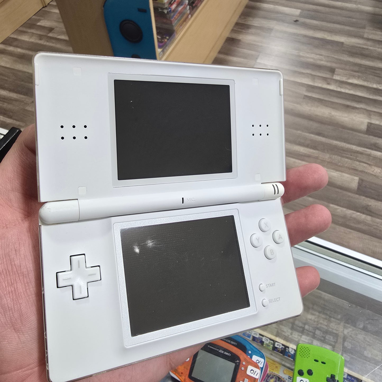 White Nintendo DS Lite (Rough Condition) with Charger (Yellowed Screen)