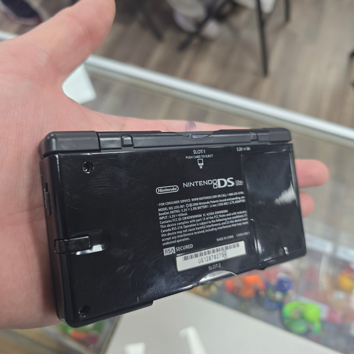 Black Nintendo DS Lite Handheld System with Charger